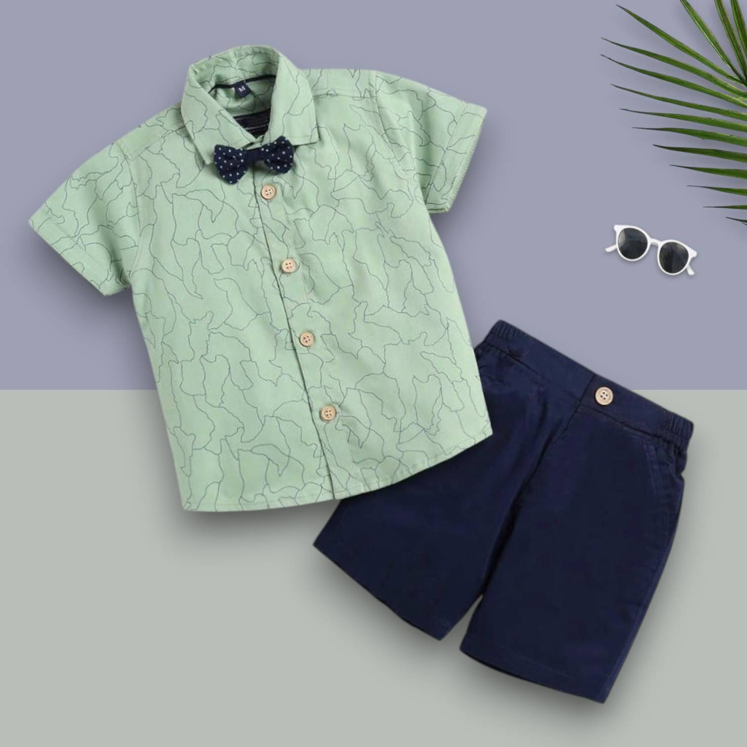     			Woxaa Pack of 1 Boys Cotton Blend Shirt & Shorts Set ( Multicolor 1 )