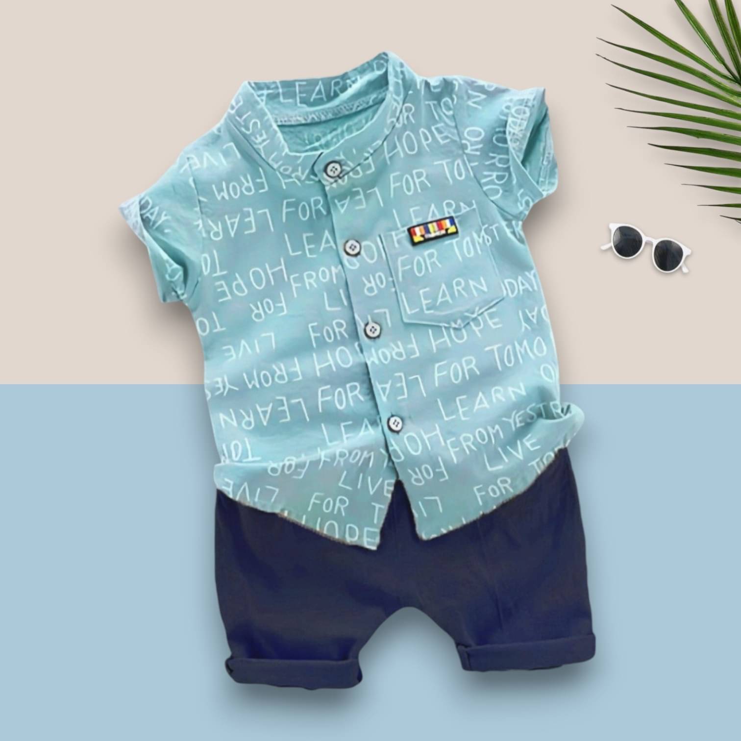 Woxaa Pack of 1 Boys Cotton Blend Shirt & Shorts Set ( Multicolor 1 ) Woxaa Pack of 1 Boys Cotton Blend Shirt & Shorts Set ( Multicolor 1 )
