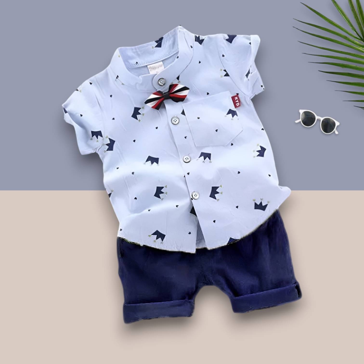 Woxaa Pack of 1 Boys Cotton Blend Shirt & Shorts Set ( Multicolor 1 ) Woxaa Pack of 1 Boys Cotton Blend Shirt & Shorts Set ( Multicolor 1 )