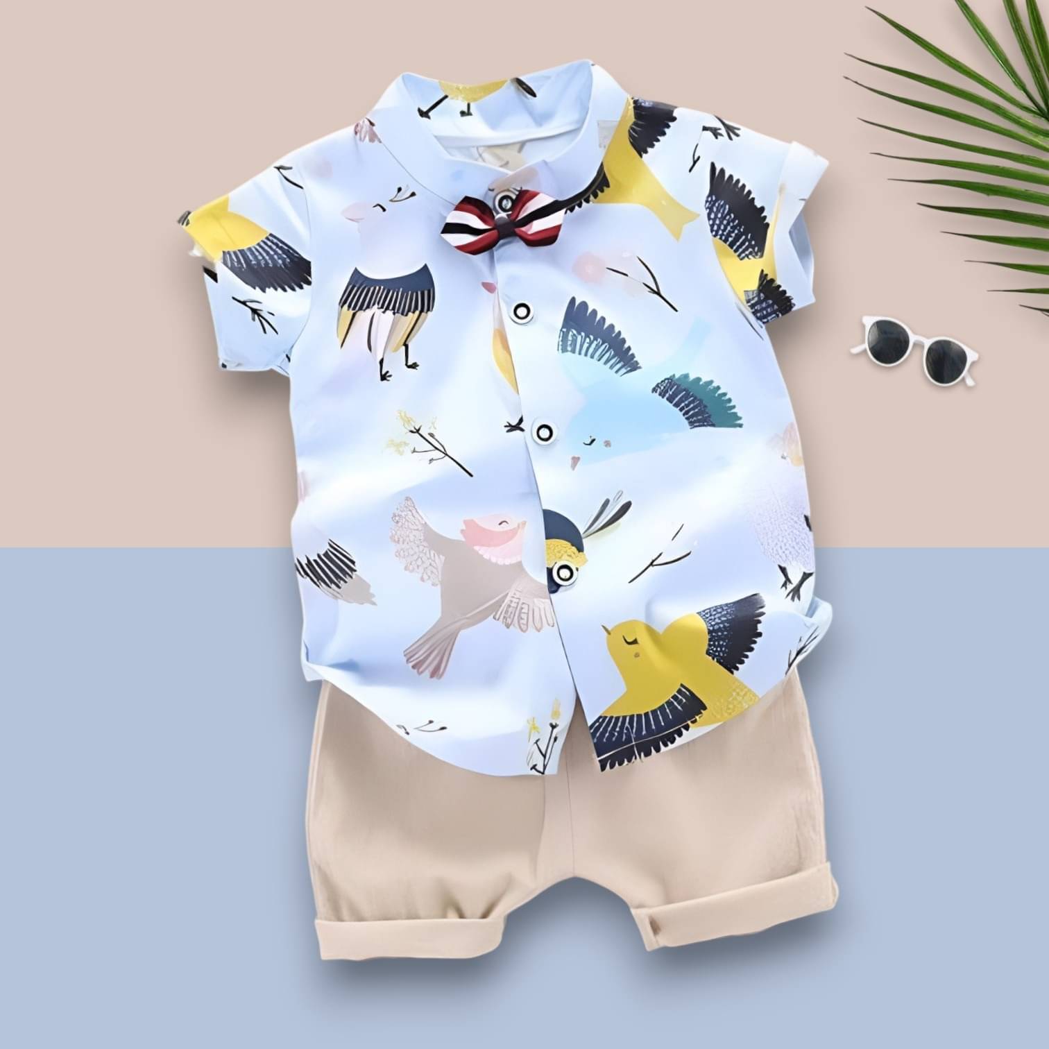 Woxaa Pack of 1 Boys Cotton Blend Shirt & Shorts Set ( Multicolor 1 ) Woxaa Pack of 1 Boys Cotton Blend Shirt & Shorts Set ( Multicolor 1 )