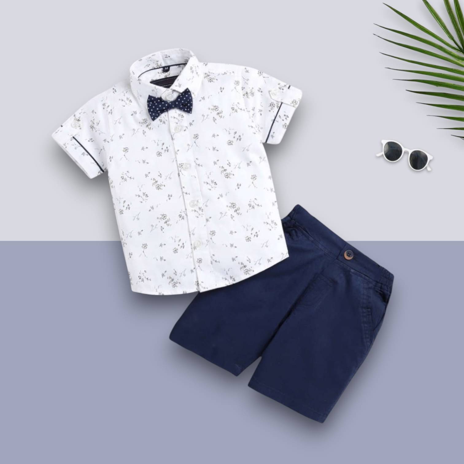     			Woxaa Pack of 1 Boys Cotton Blend Shirt & Shorts Set ( Multicolor 1 )