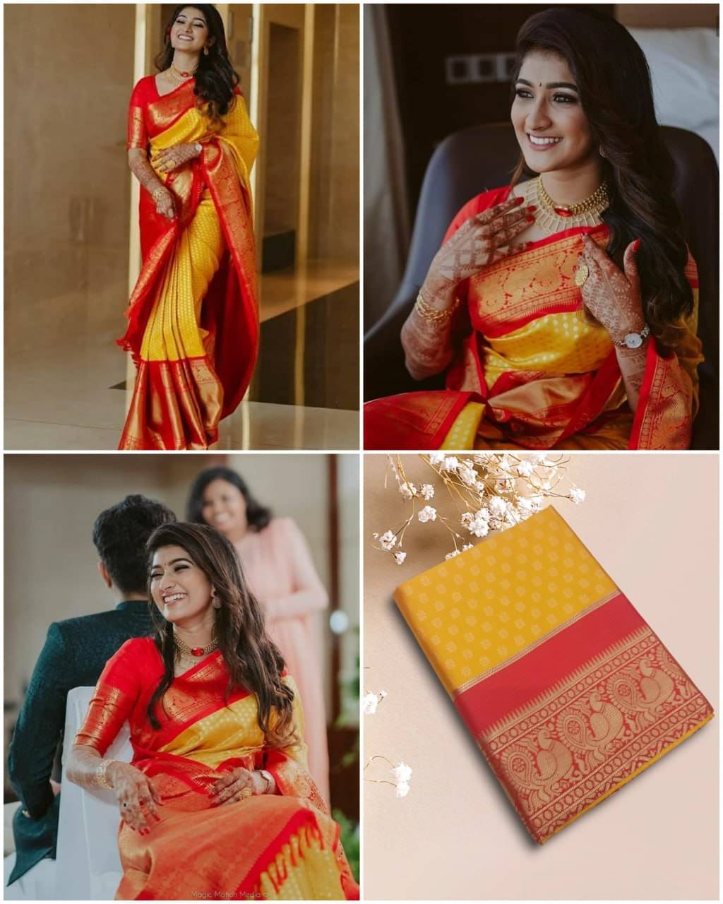 fab woven Art Silk Woven Kanjeevaram Sarees With Unstitched Blouse Piece ( Yellow ) fab woven Art Silk Woven Kanjeevaram Sarees With Unstitched Blouse Piece ( Yellow )