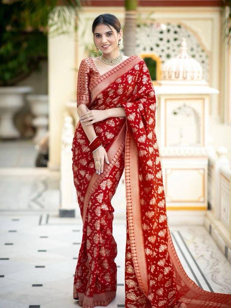     			fab woven Art Silk Woven Kanjeevaram Sarees With Unstitched Blouse Piece ( Red )