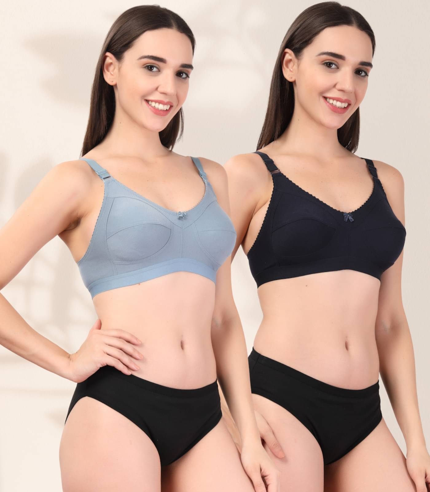 ADORNSTAR Pack of 2 Cotton Bra & Panty Set For Women ( Multicolor15 ) ADORNSTAR Pack of 2 Cotton Bra & Panty Set For Women ( Multicolor15 )