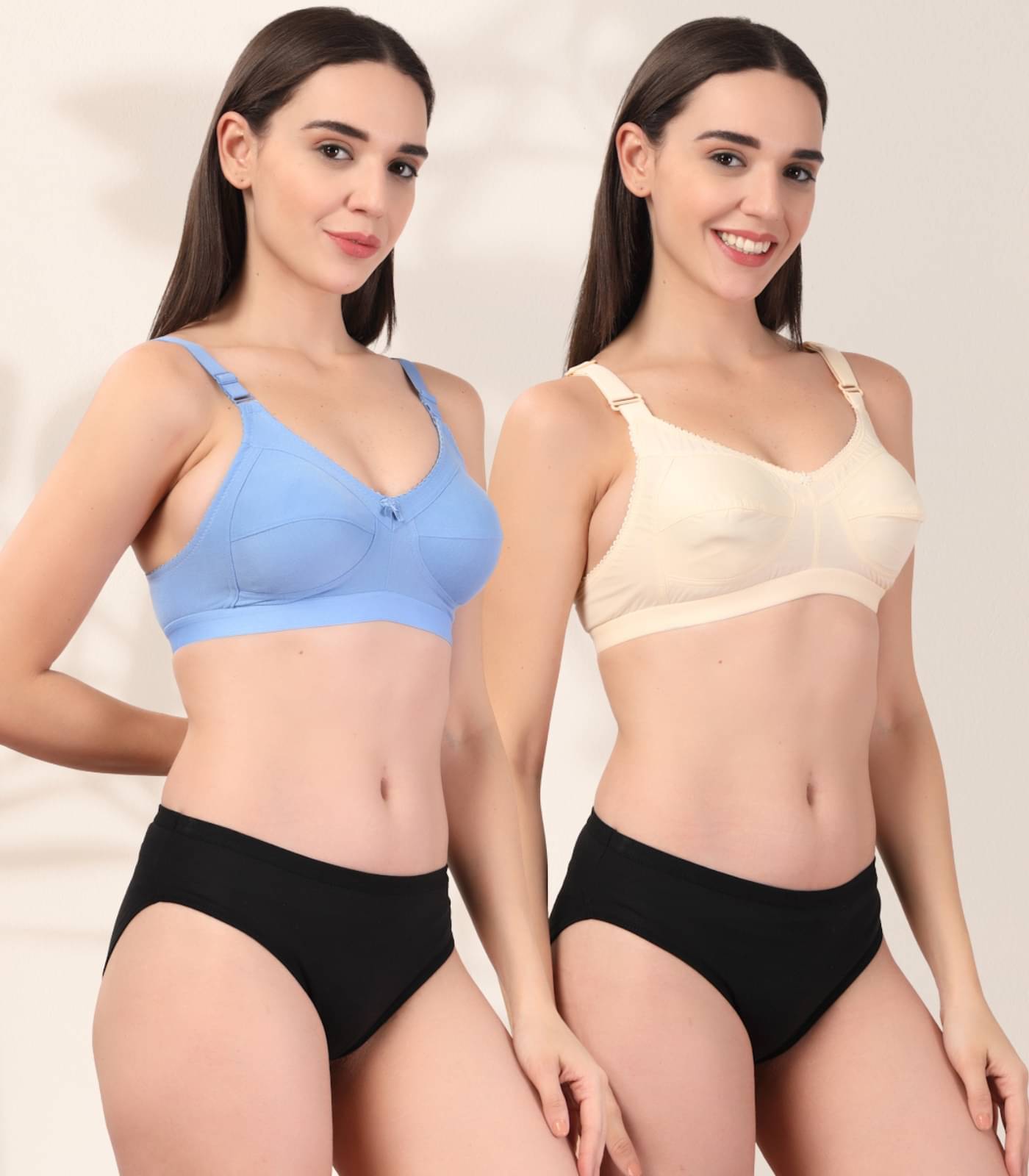     			ADORNSTAR Pack of 2 Cotton Bra & Panty Set For Women ( Multicolor14 )
