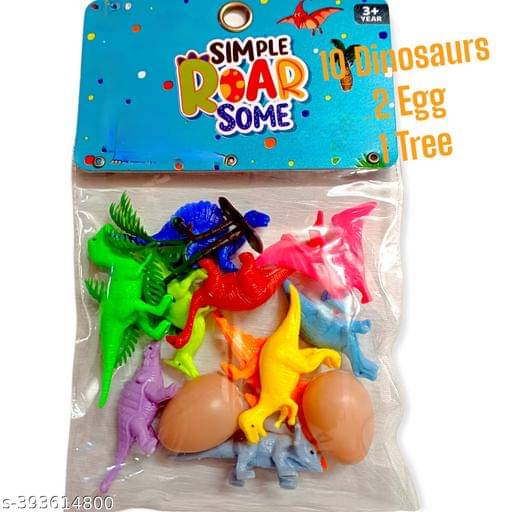     			Animal Dinasour 3D Toy Figures (12 Dinasour, 2 Egg, 1 Tree Items) Pack of 1.