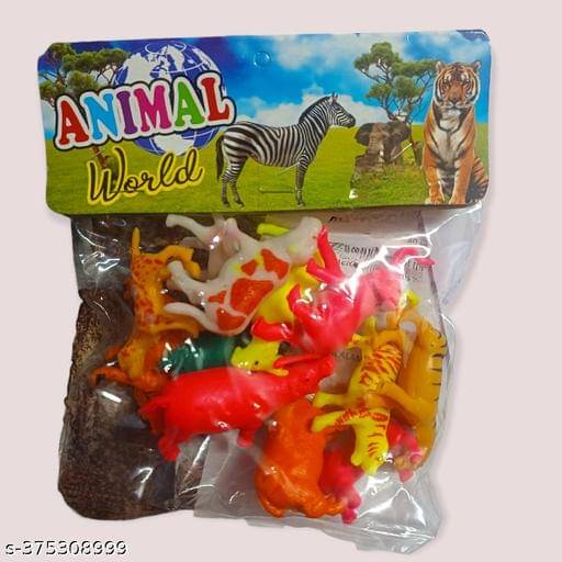     			Animal Figure Toys, Zoo Wild Animals 12 Figures Set for Kids | Wild Animals for General Knowledge, | Play time Zoo Animals Pack of 12.