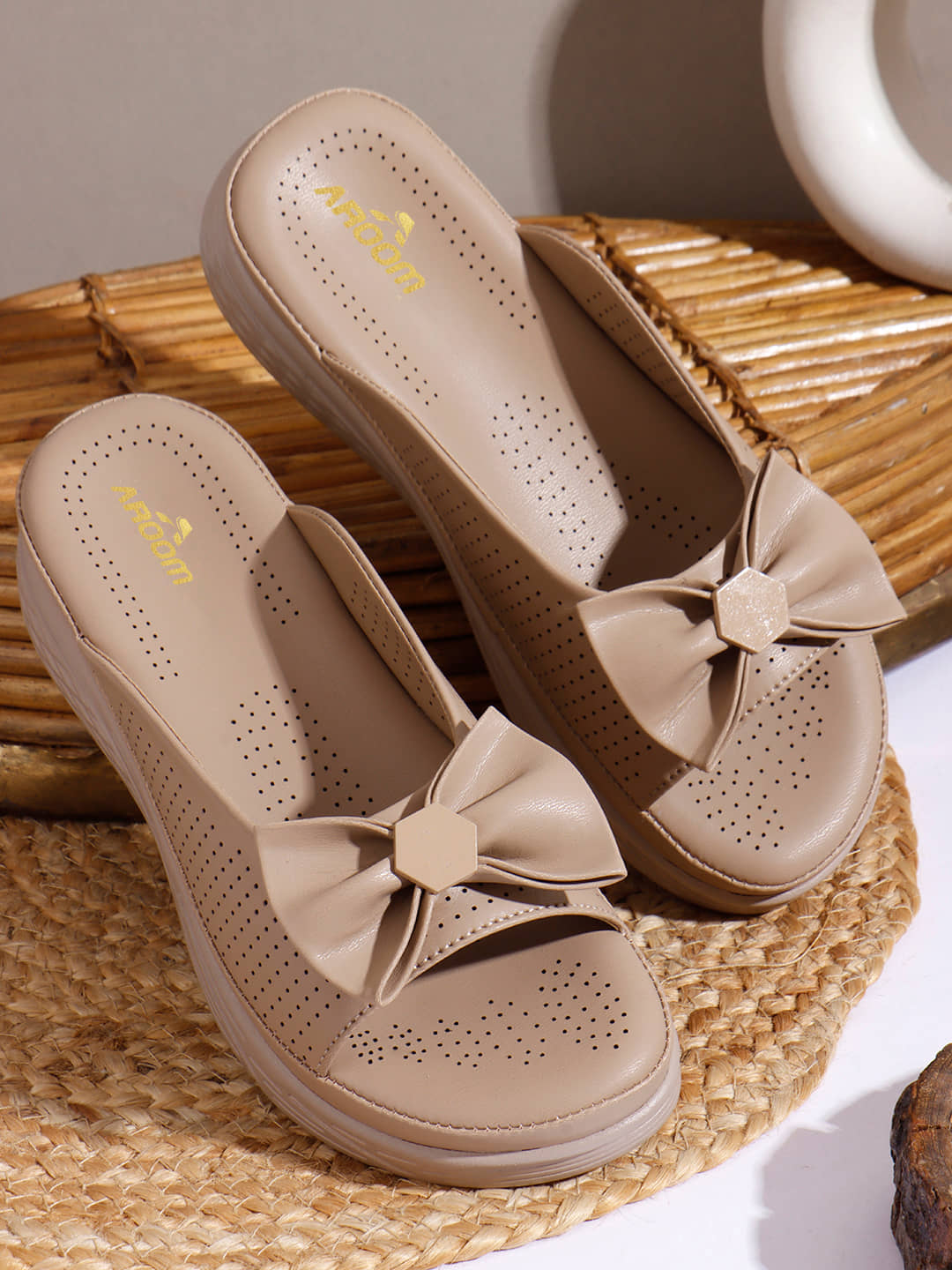 Aroom Tan Women's Sandal Heels - Heels | Buy online on ZillyBuy