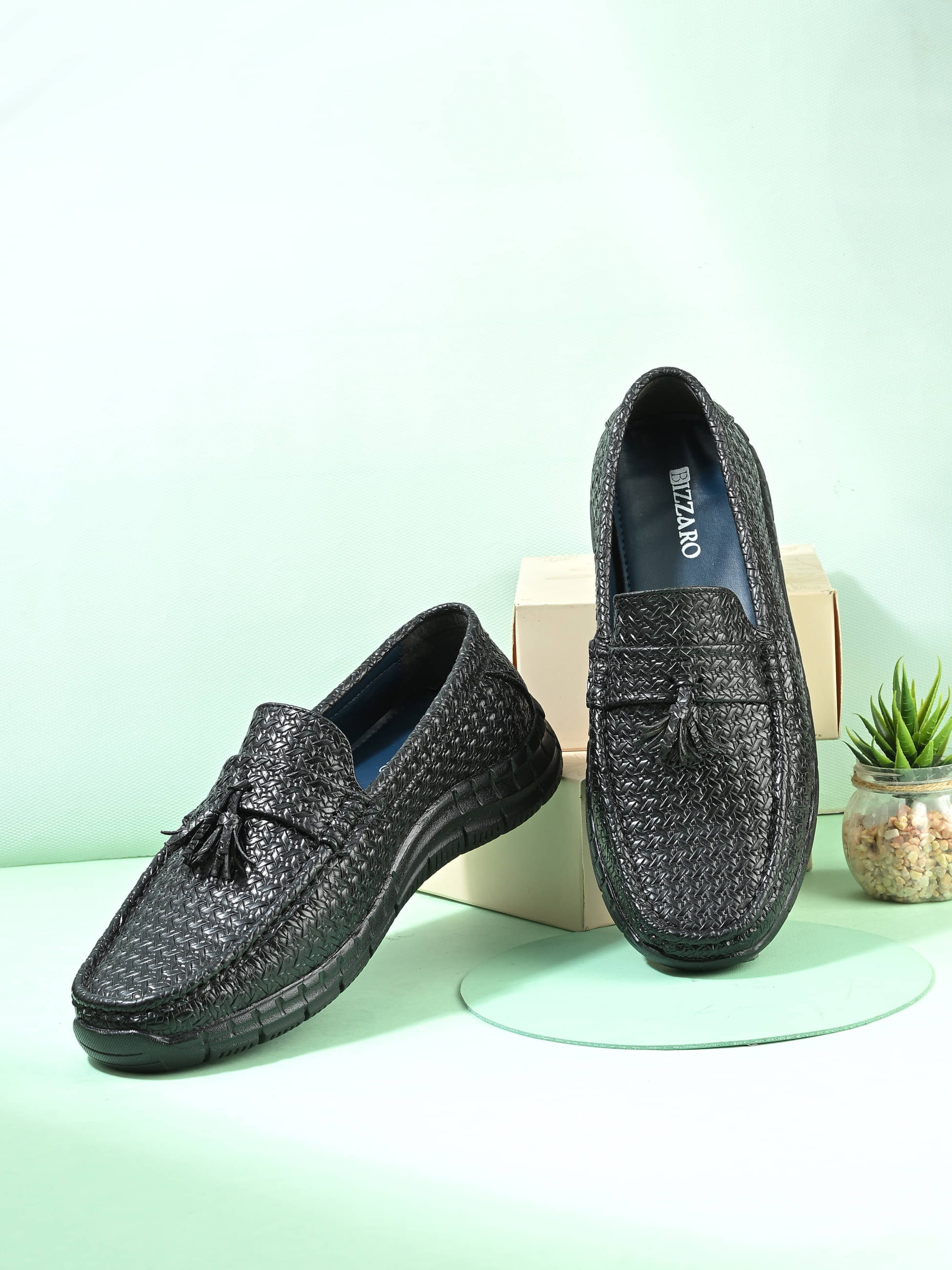     			BIZZARO Black Men's Slip on Shoes