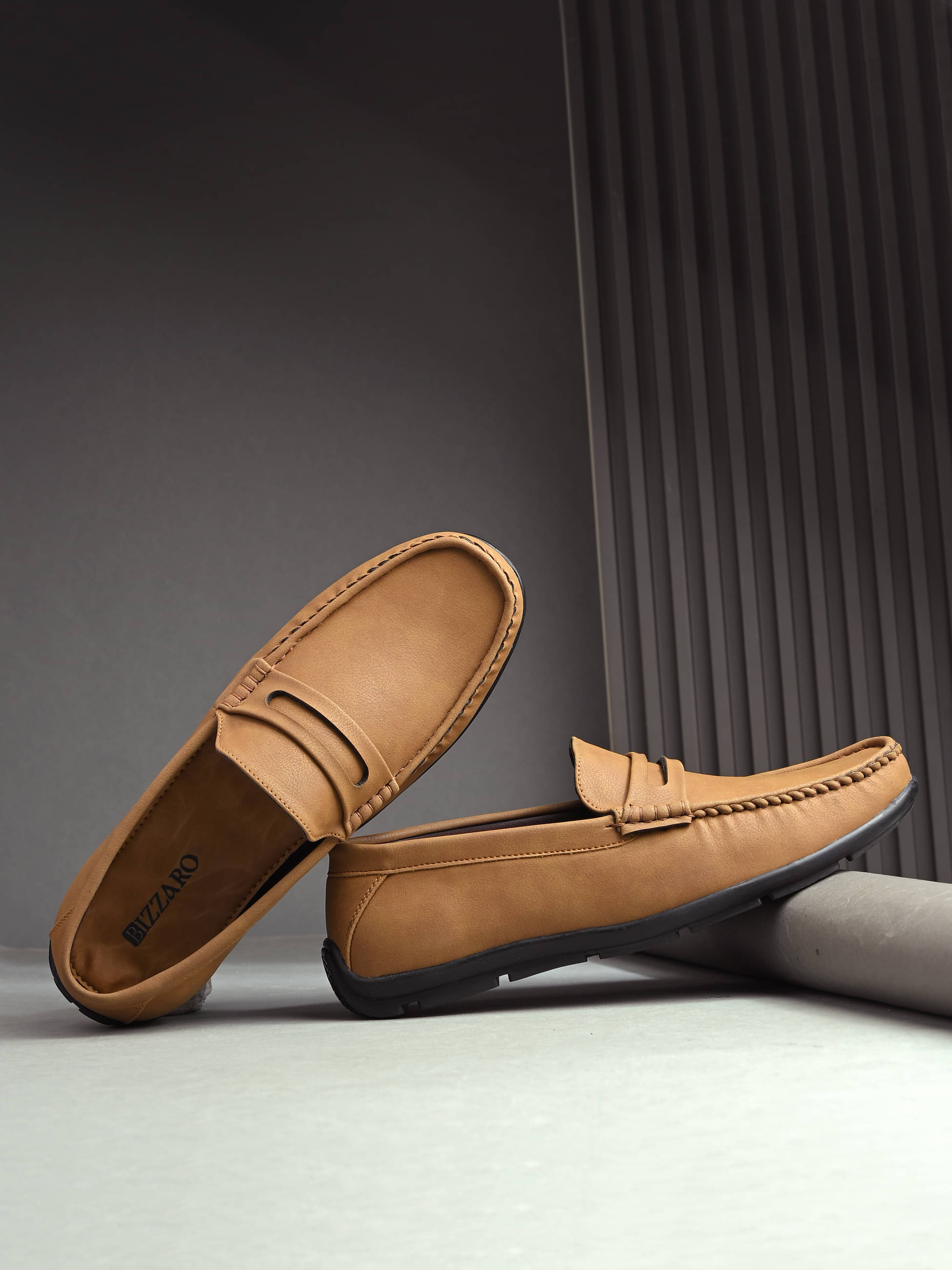     			BIZZARO Tan Men's Slip on Shoes