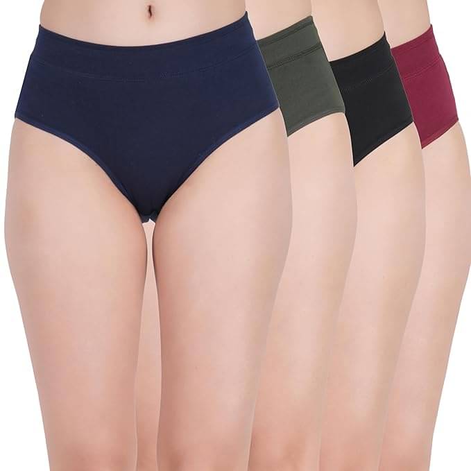     			Bebron Pack of 4 Cotton Lycra Hipster For Women ( Multicolor6 )