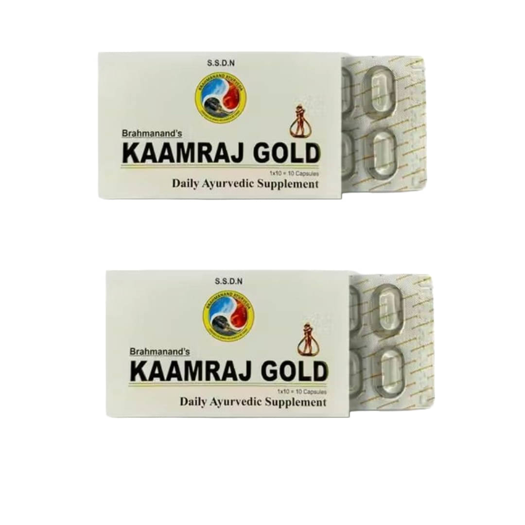 Herbal Kaamraj Gold Capsule 10no.s For Men Daily Ayurvedic Supplement (Pack of 3) Herbal Kaamraj Gold Capsule 10no.s For Men Daily Ayurvedic Supplement (Pack of 3)