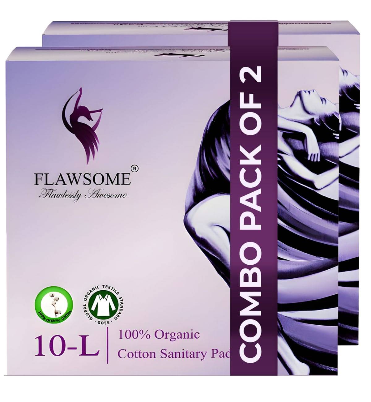     			FLAWSOME Cotton Large Pad Breathable & Gentle for Daily Use (Pack of 10)