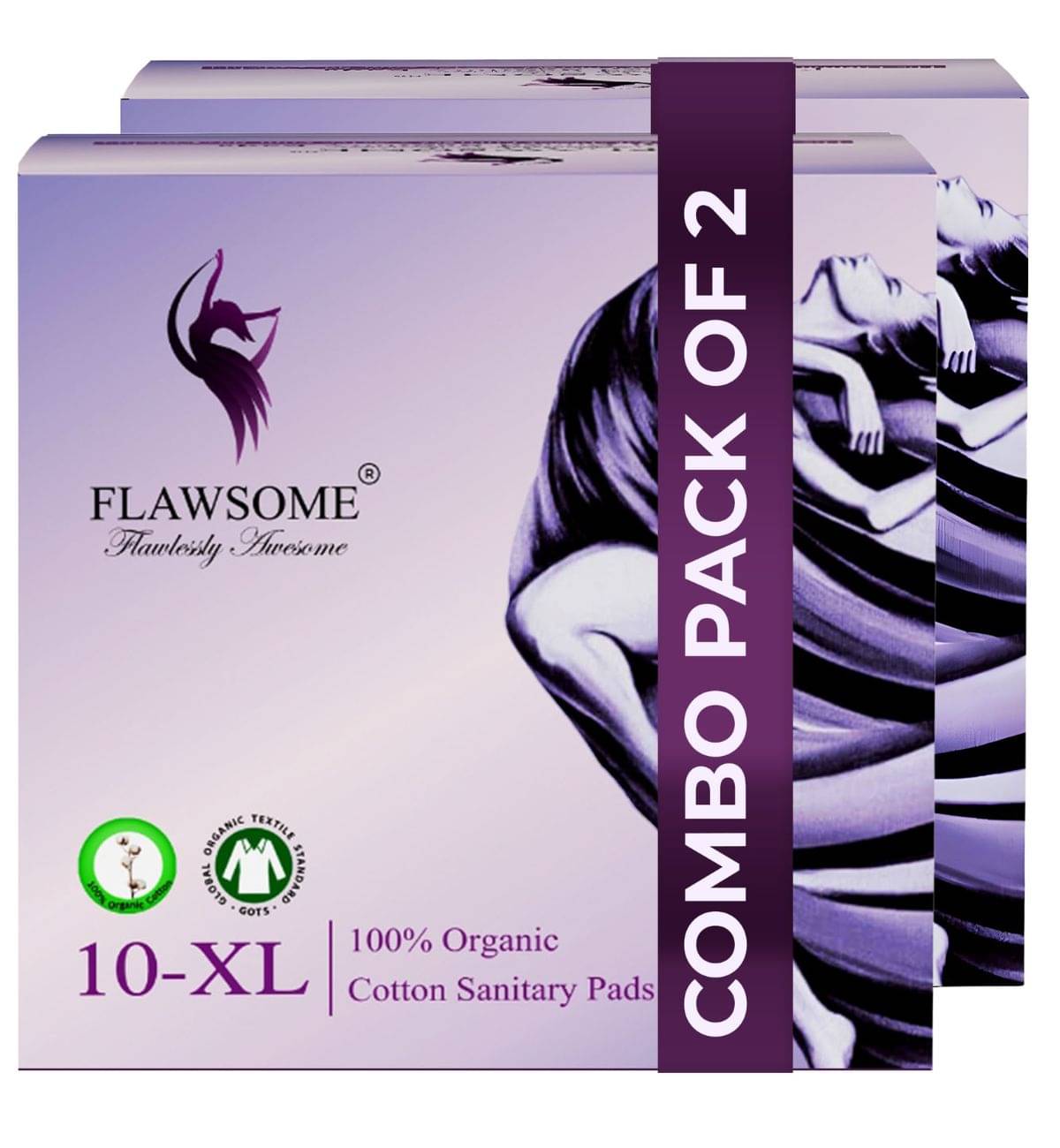 FLAWSOME Cotton XL Pad Gentle, Secure, Rash Free Use (Pack of 10) FLAWSOME Cotton XL Pad Gentle, Secure, Rash Free Use (Pack of 10)