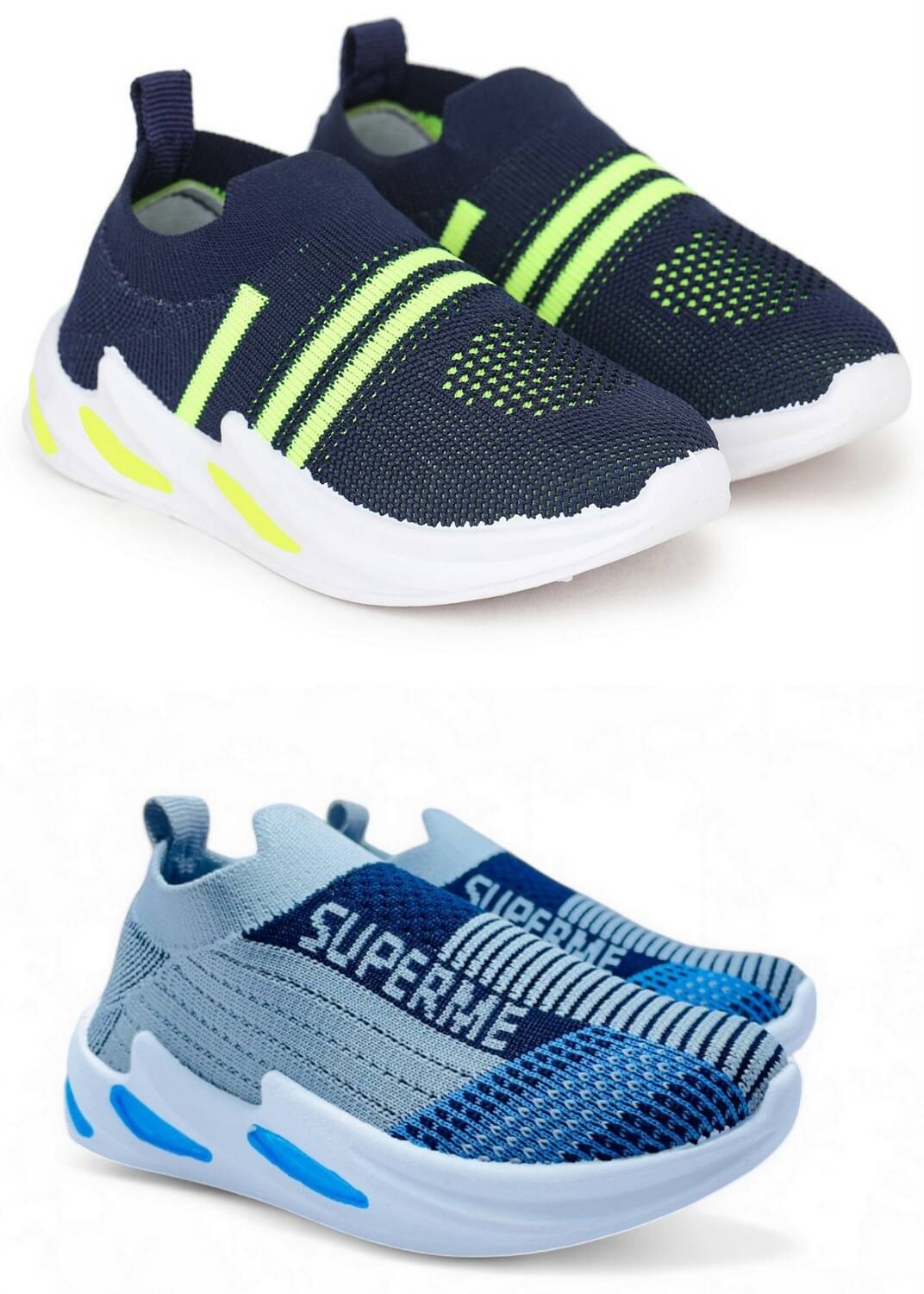    			Fabbmate - Grey Boy's Sneakers ( 2 Pairs )
