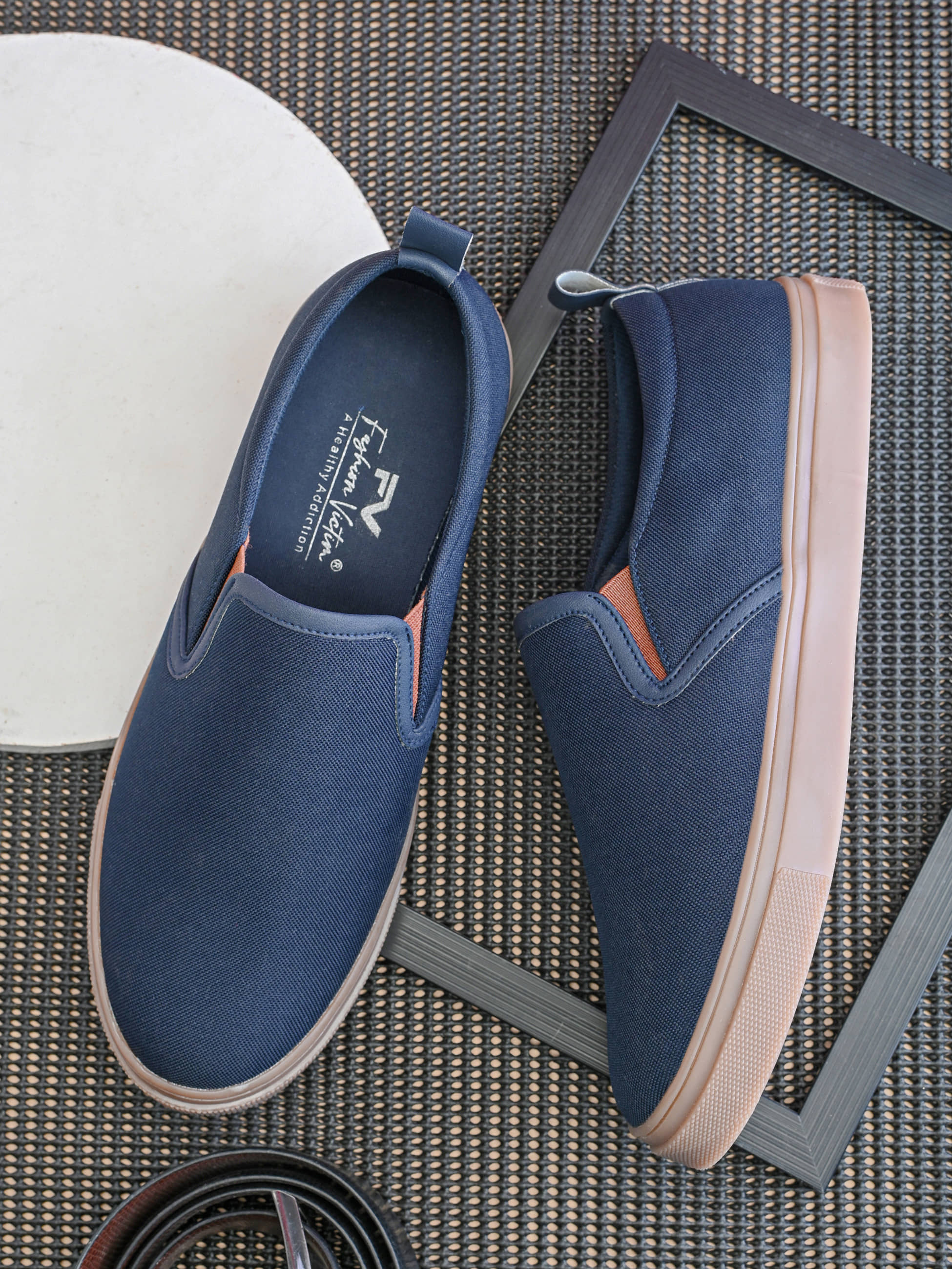 Fashion Victim Blue Men's Slip on Shoes - Formal Shoes | Buy online on ZillyBuy