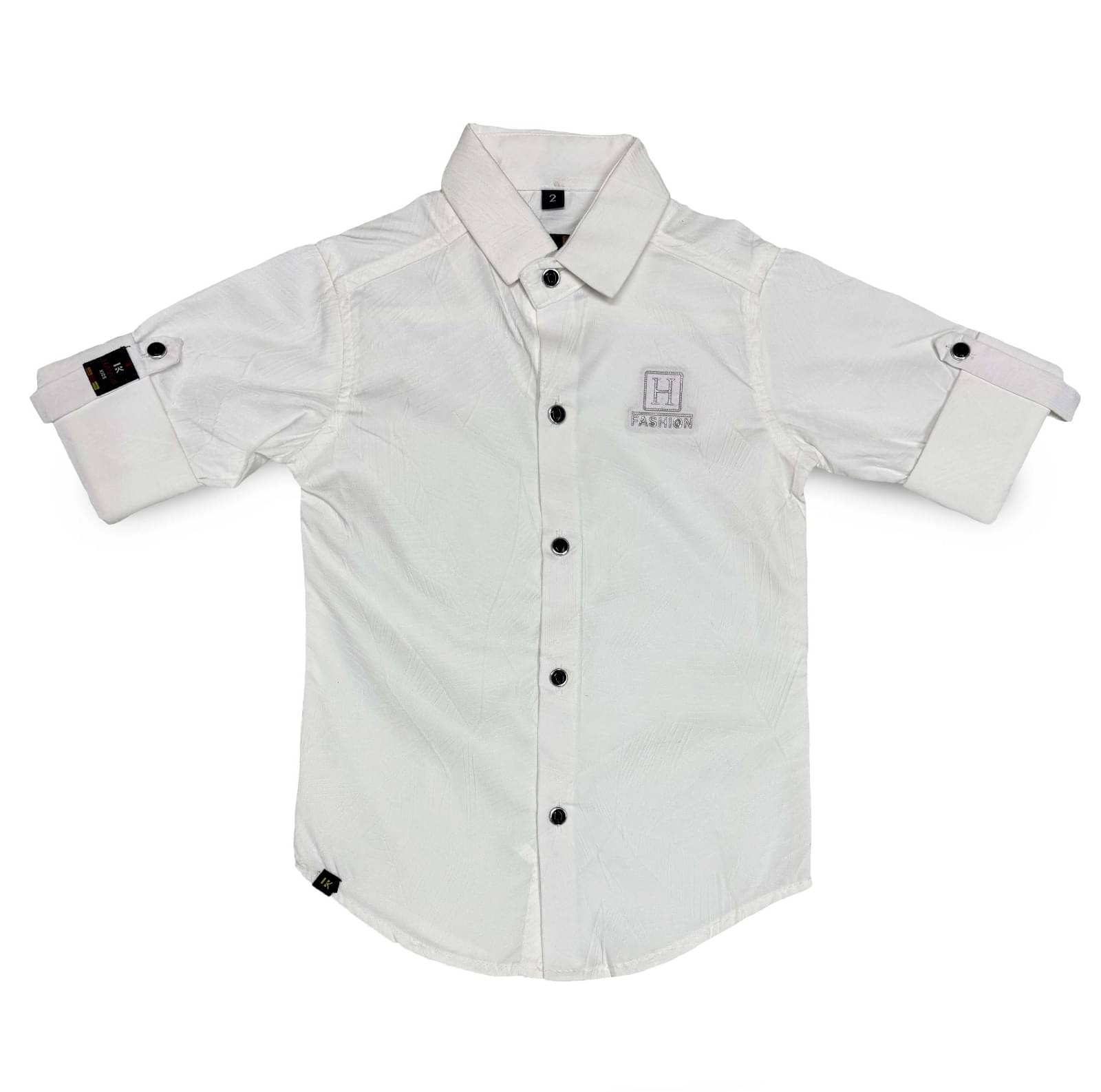 HAVOK KIDS Pack of 1 Boys 100% Cotton Full Sleeves Shirt ( White )     			HAVOK KIDS Pack of 1 Boys 100% Cotton Full Sleeves Shirt ( White )