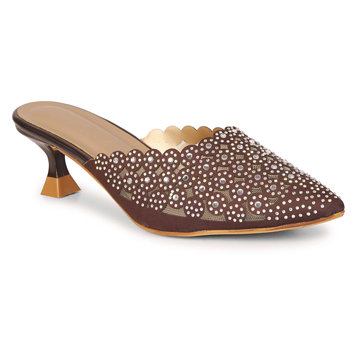     			Ishransh Brown Women's Mules Heels