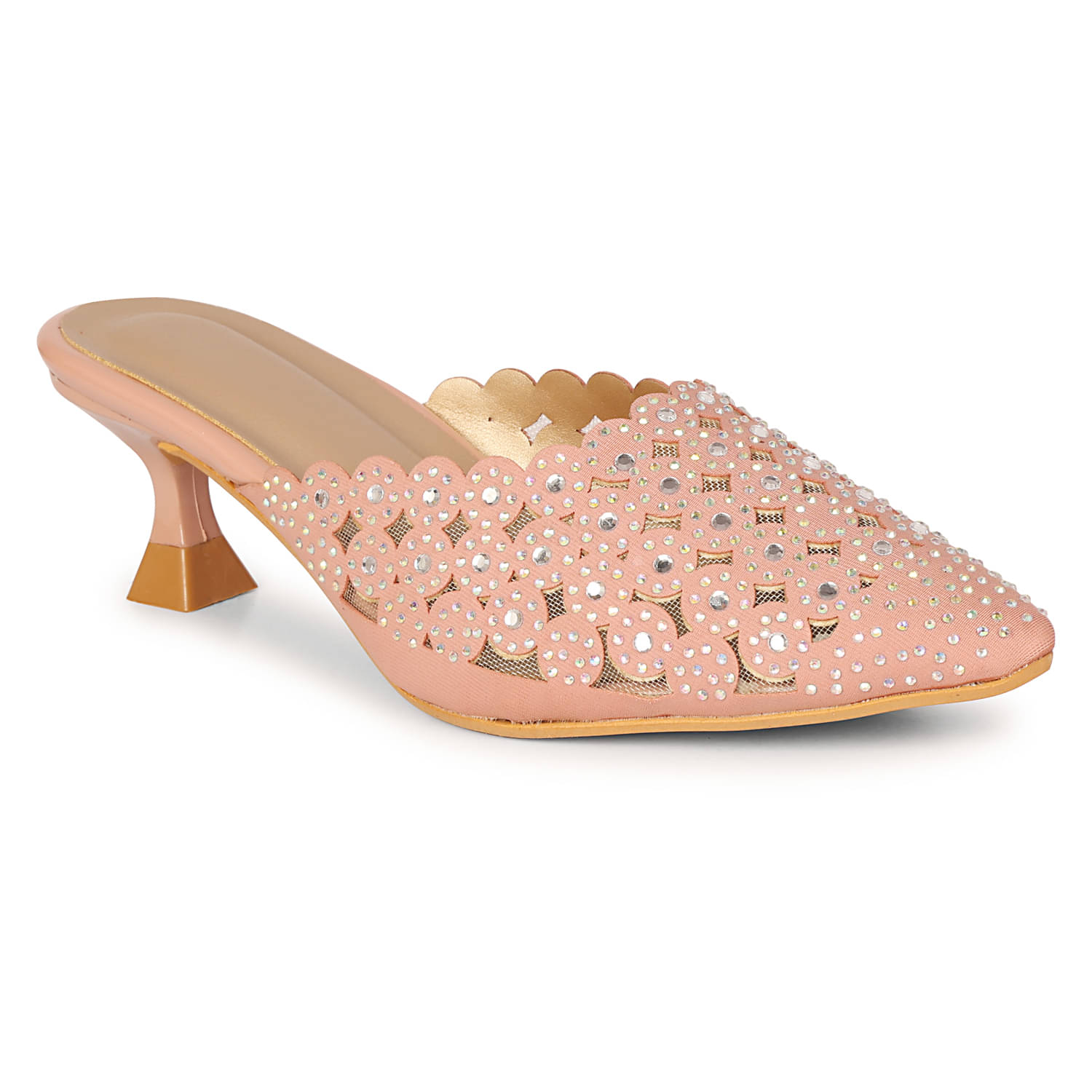     			Ishransh Pink Women's Mules Heels