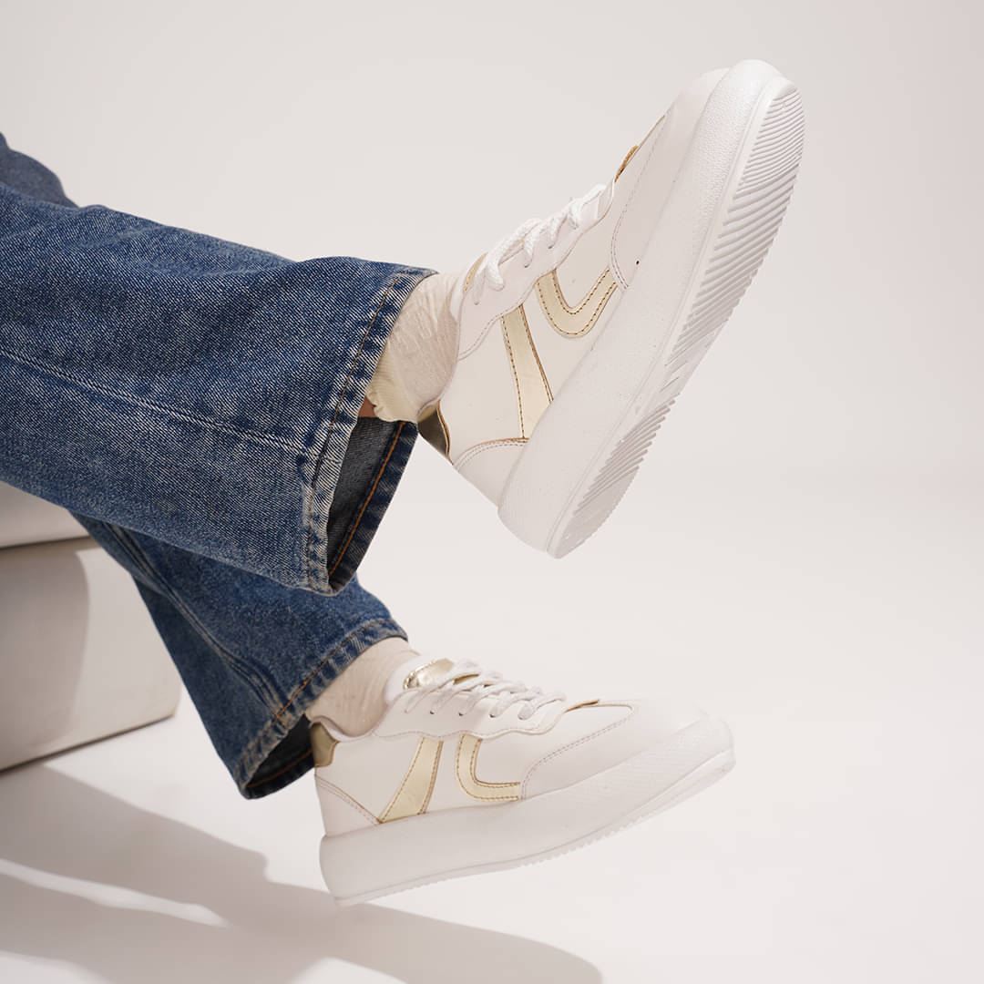     			JM Looks Gold Women's Sneakers