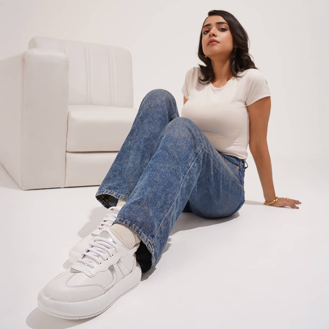     			JM Looks Silver Women's Sneakers
