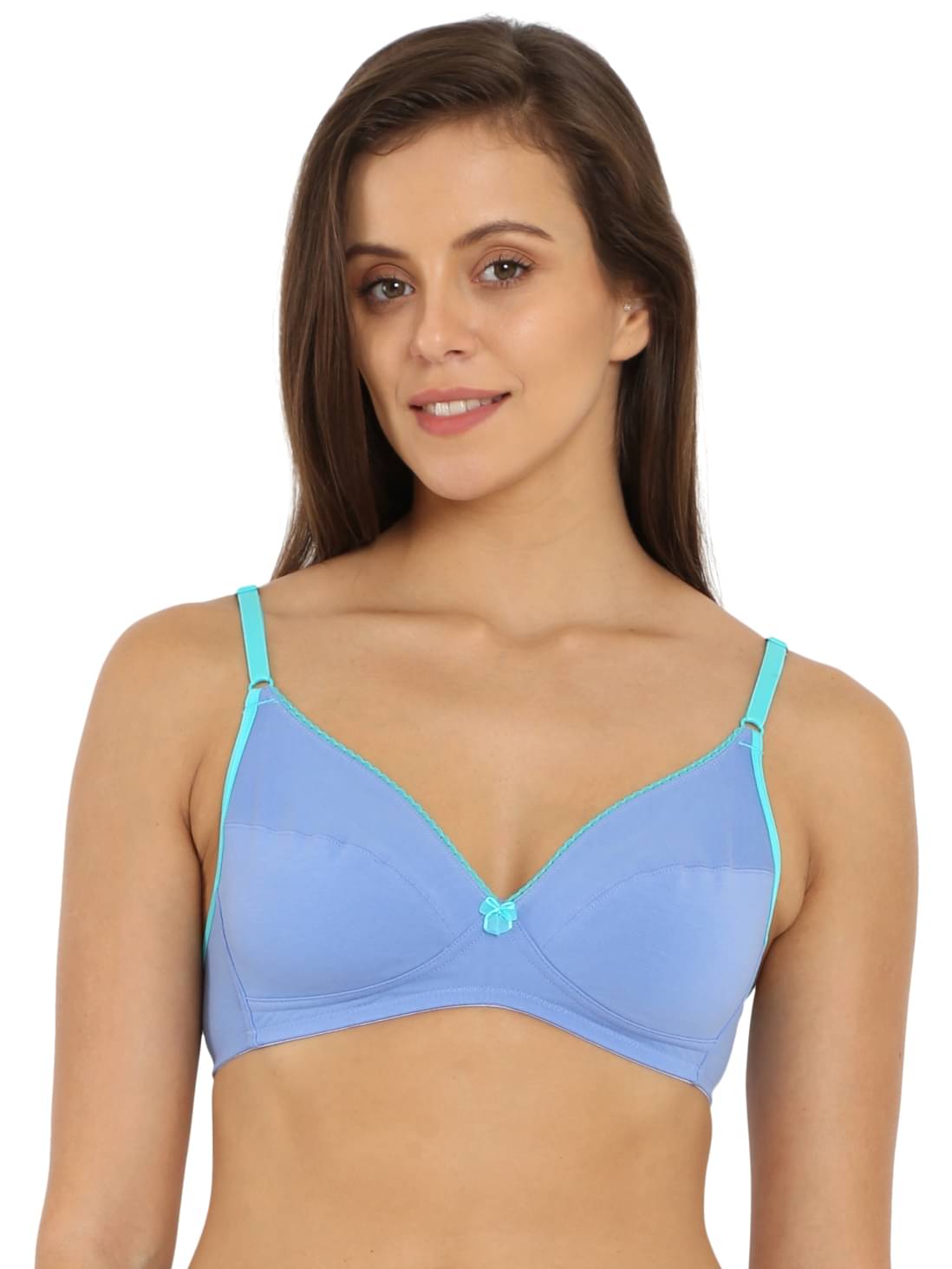     			Jockey Pack of 1 Cotton Blend Non Padded Plunge Bra For Women ( Blue )
