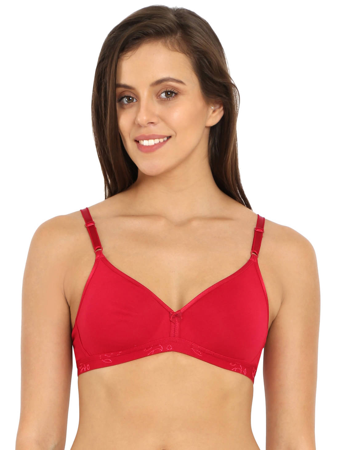 Jockey Pack of 1 Cotton Blend Non Padded Everyday Bra For Women ( Red ) Jockey Pack of 1 Cotton Blend Non Padded Everyday Bra For Women ( Red )