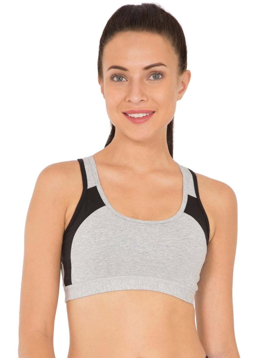 Jockey Pack of 1 Cotton Blend Non Padded Everyday Bra For Women ( Grey Melange )     			Jockey Pack of 1 Cotton Blend Non Padded Everyday Bra For Women ( Grey Melange )