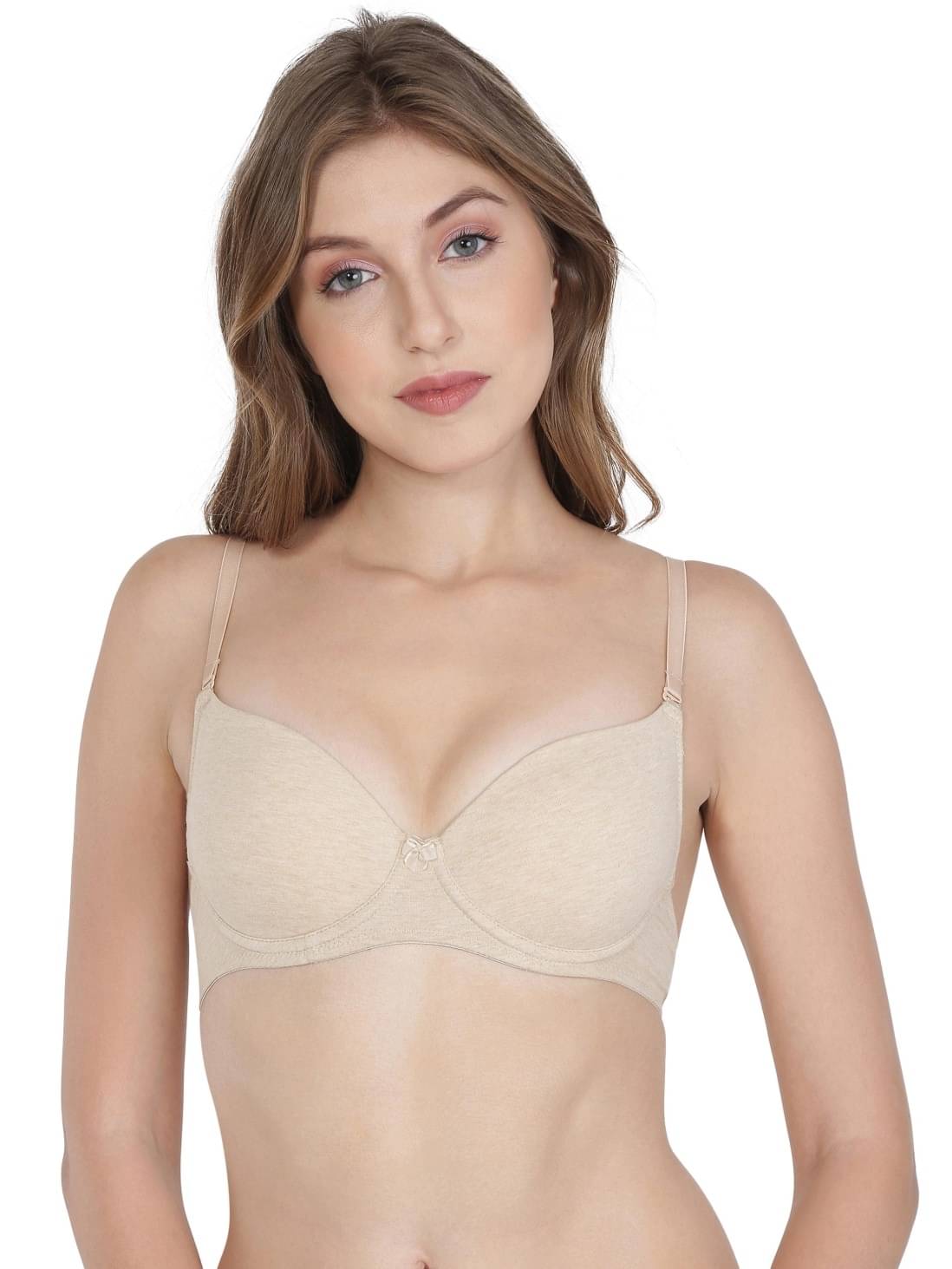 Jockey Pack of 1 Cotton Blend Heavily Padded T-Shirt Bra For Women ( Beige ) Jockey Pack of 1 Cotton Blend Heavily Padded T-Shirt Bra For Women ( Beige )