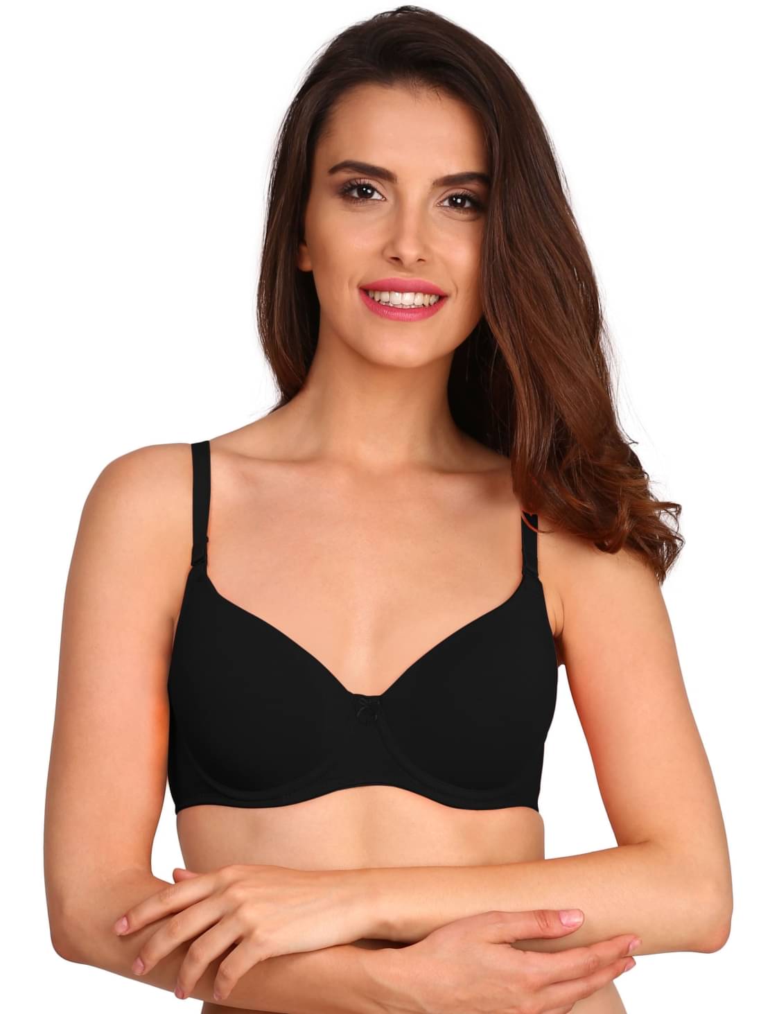     			Jockey Pack of 1 Cotton Blend Heavily Padded T-Shirt Bra For Women ( Black )