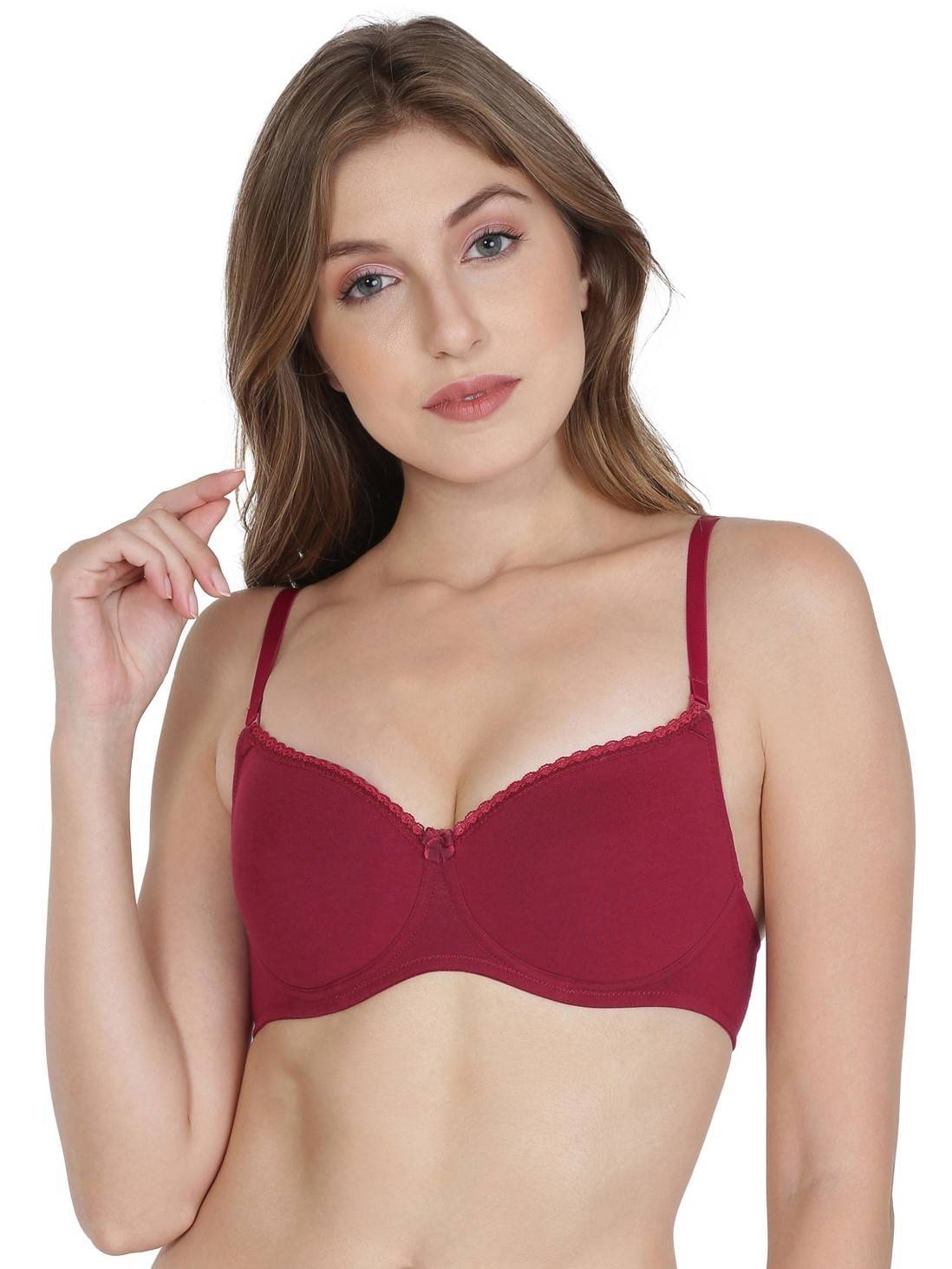     			Jockey Pack of 1 Cotton Blend Lightly Padded T-Shirt Bra For Women ( Red )