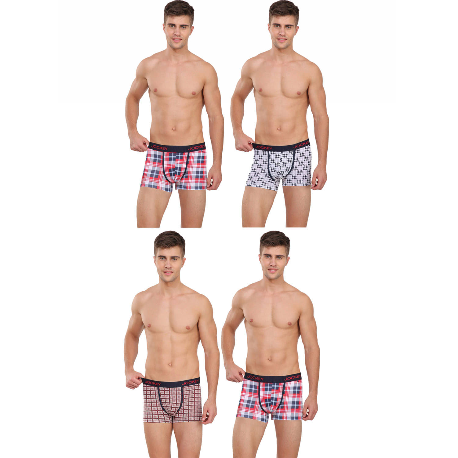 Jockey Pack of 4 Cotton Trunks For Men's ( Multicolor ) Jockey Pack of 4 Cotton Trunks For Men's ( Multicolor )