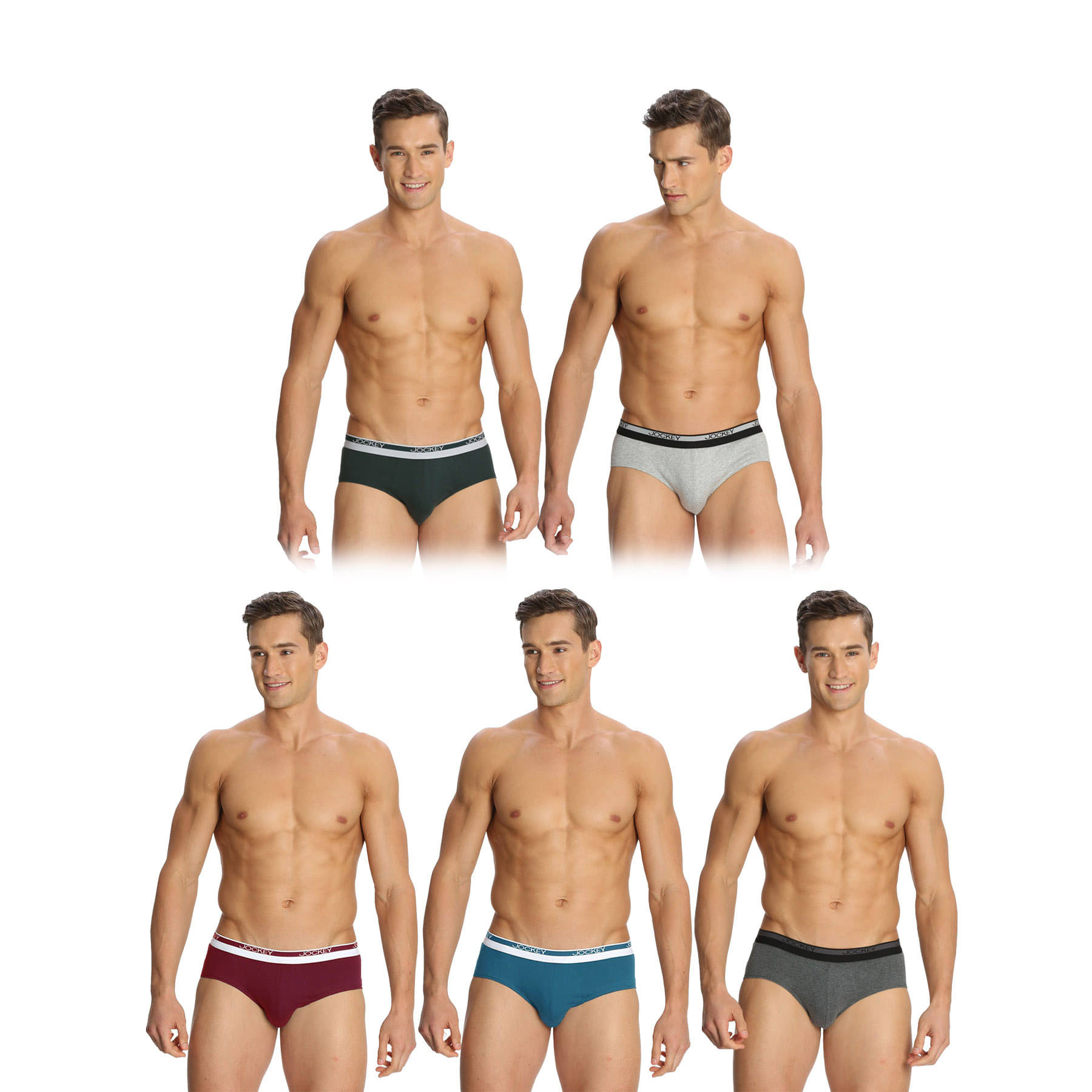 Jockey Pack of 5 Cotton Briefs For Men's ( Multicolor ) Jockey Pack of 5 Cotton Briefs For Men's ( Multicolor )