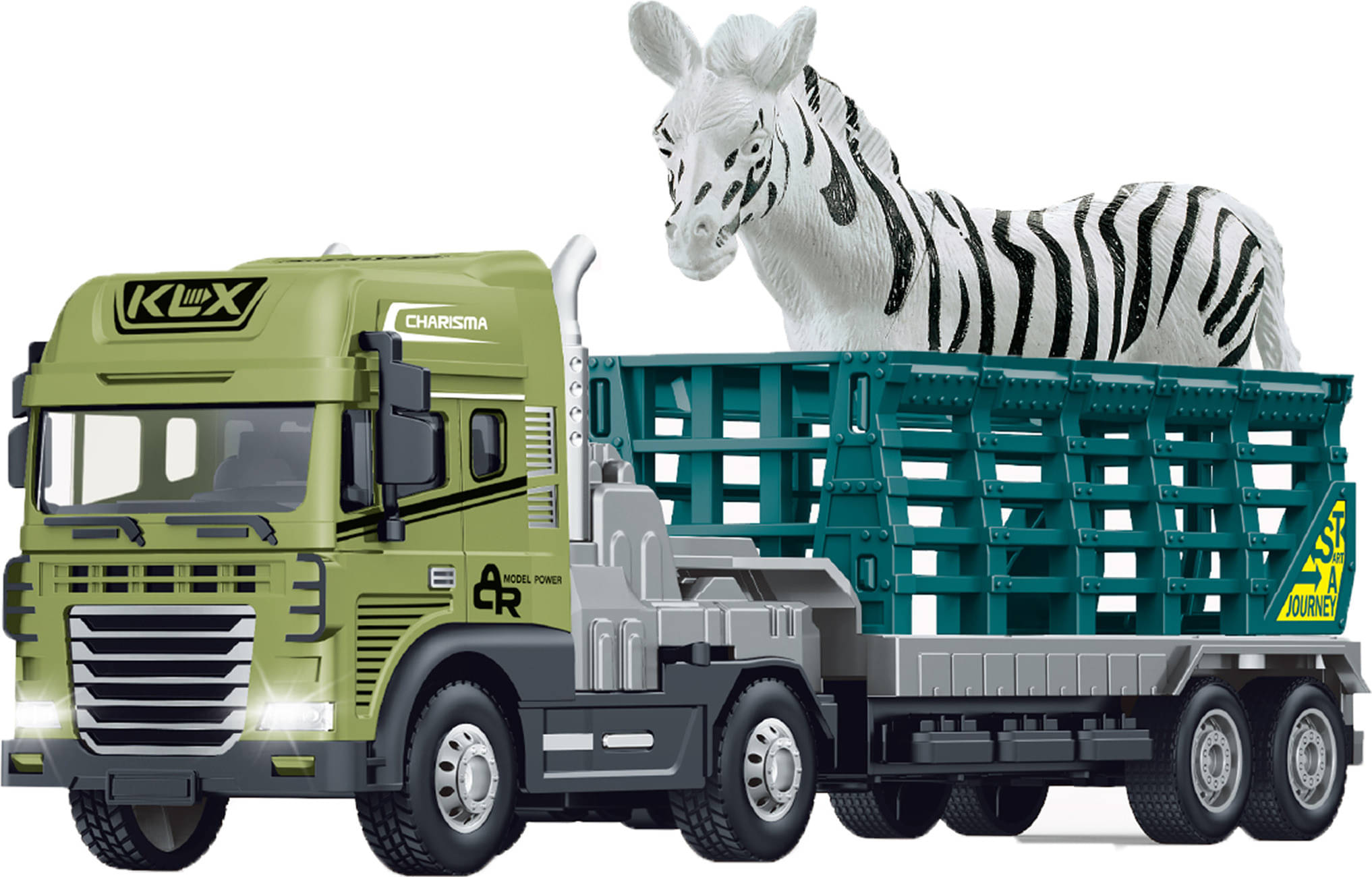     			Joy Junction 1:24 Rescue Trailer Truck (Dark green Rescue Trailer with Zebra) (Green)