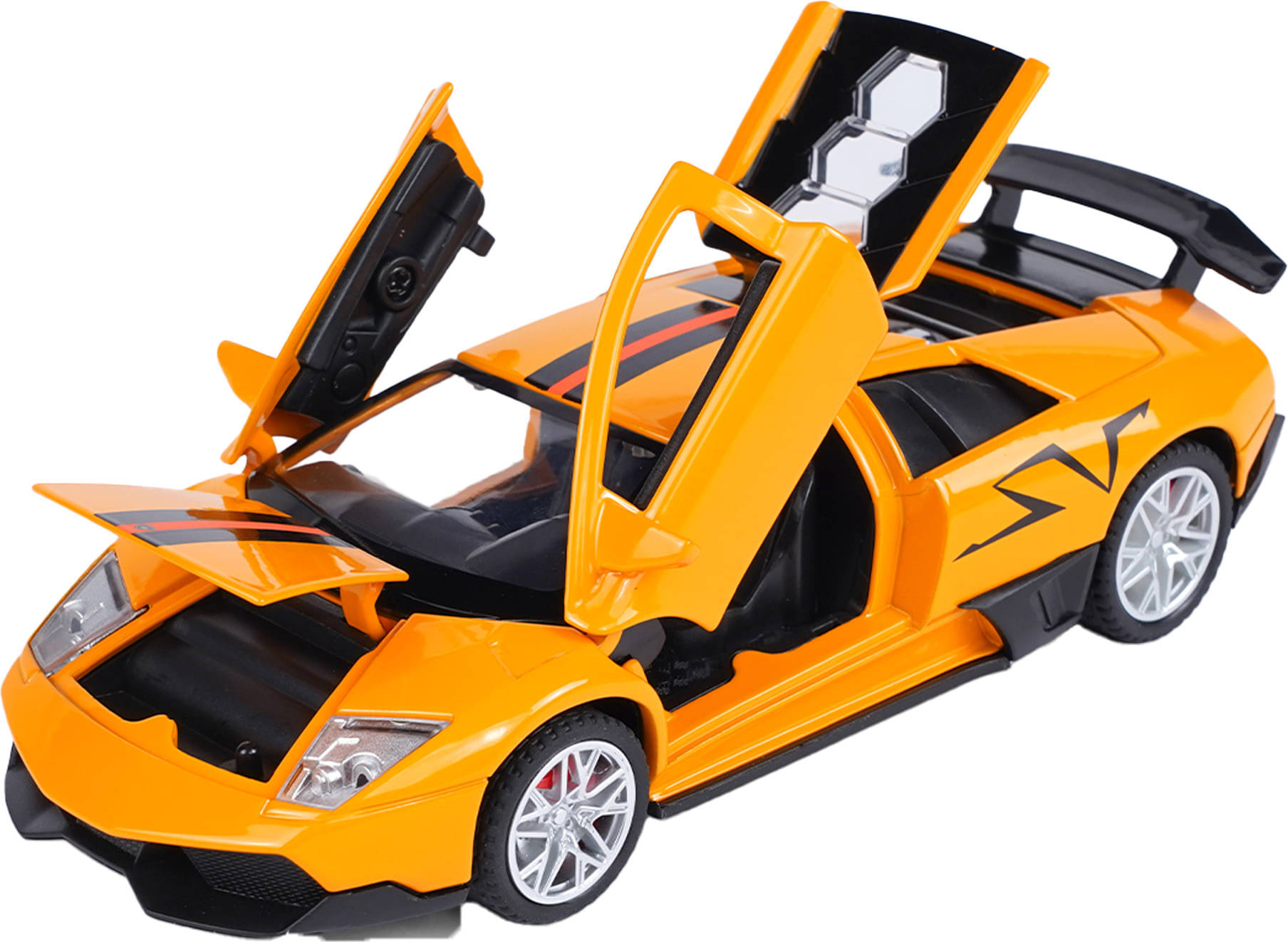     			Joy Junction 1:32 Alloy Metal Pull Back Toy car with Openable Doors & Light Music (Orange) (Orange)