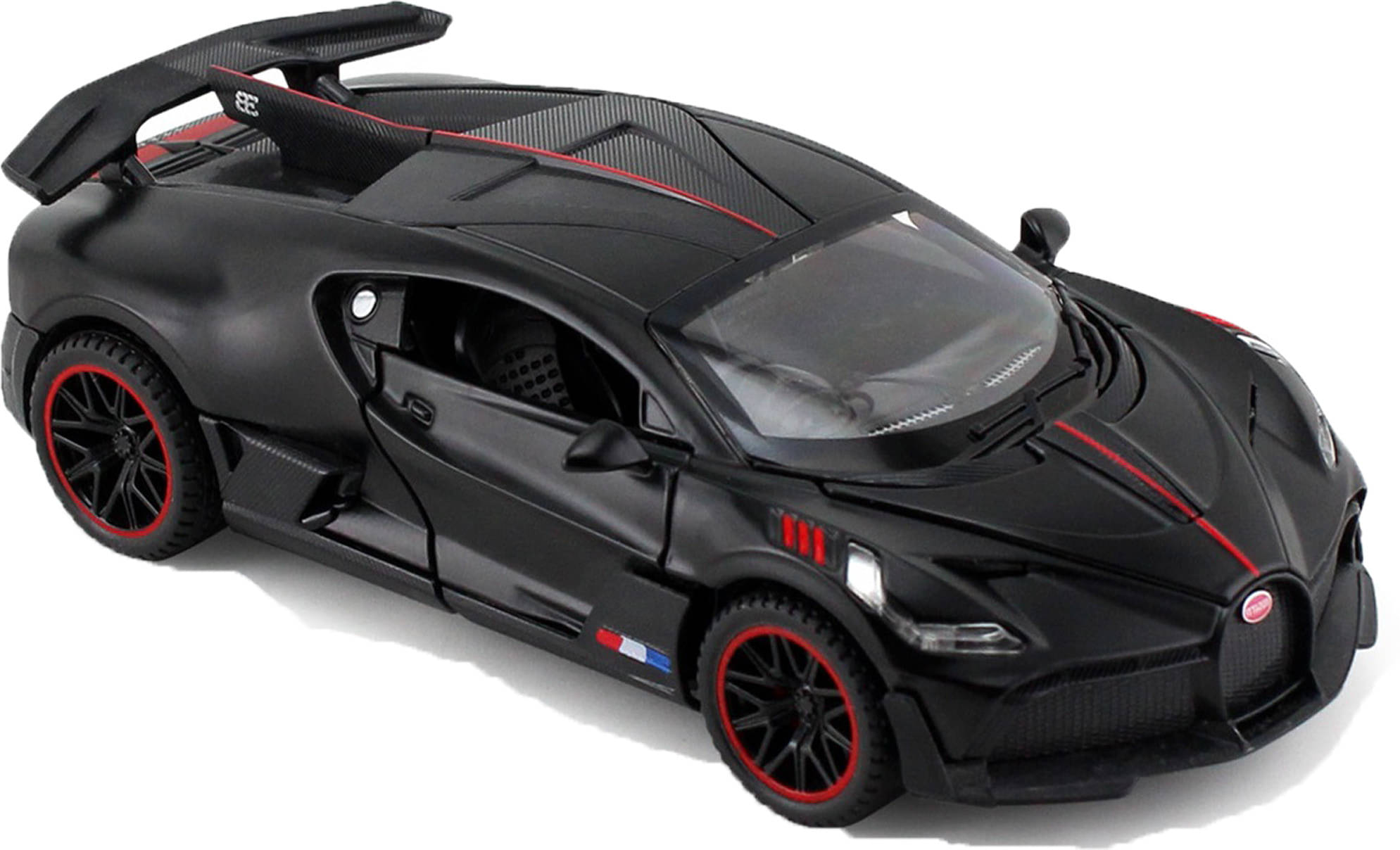     			Joy Junction 1:32 Buggati Divo Metal Pullback Toy car with Openable Doors & Light Music (Black)