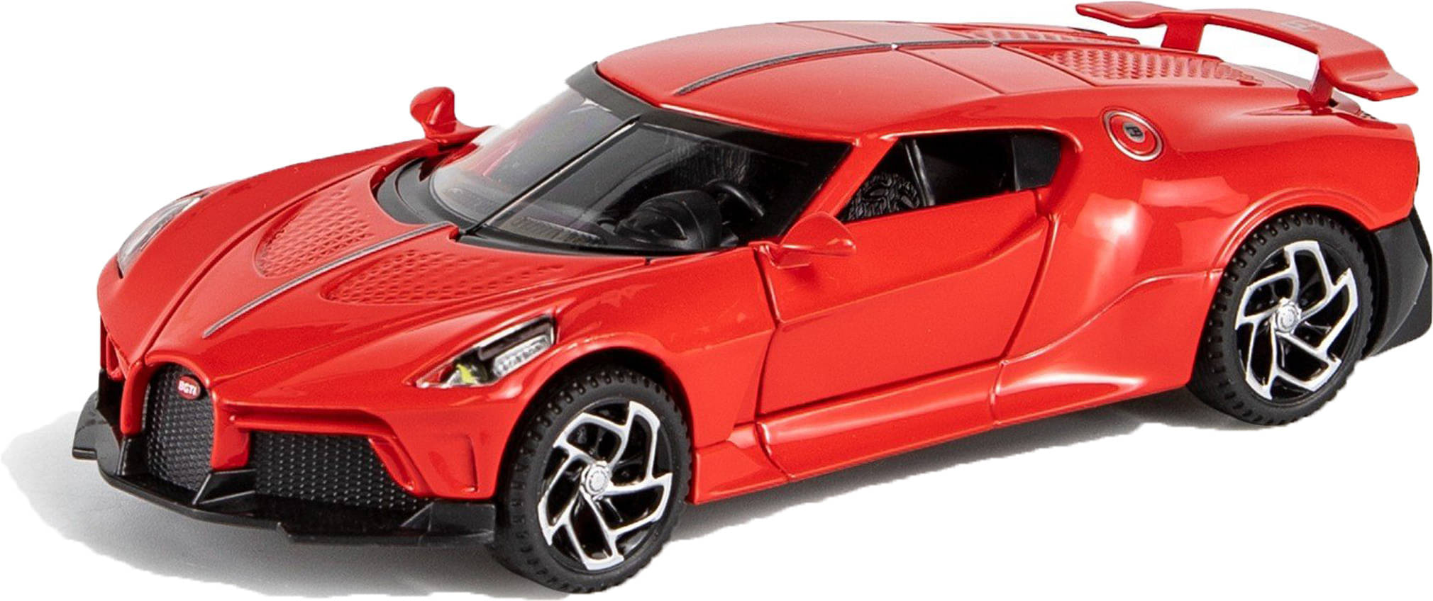     			Joy Junction 1:32 Scale Bugati Diecast Pull Back Toy car with Openable Doors, Light & Sound (Red)