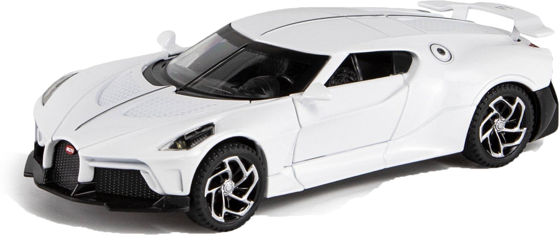    			Joy Junction 1:32 Scale Bugati Diecast Pull Back Toy car with Openable Doors, Light & Sound (White)