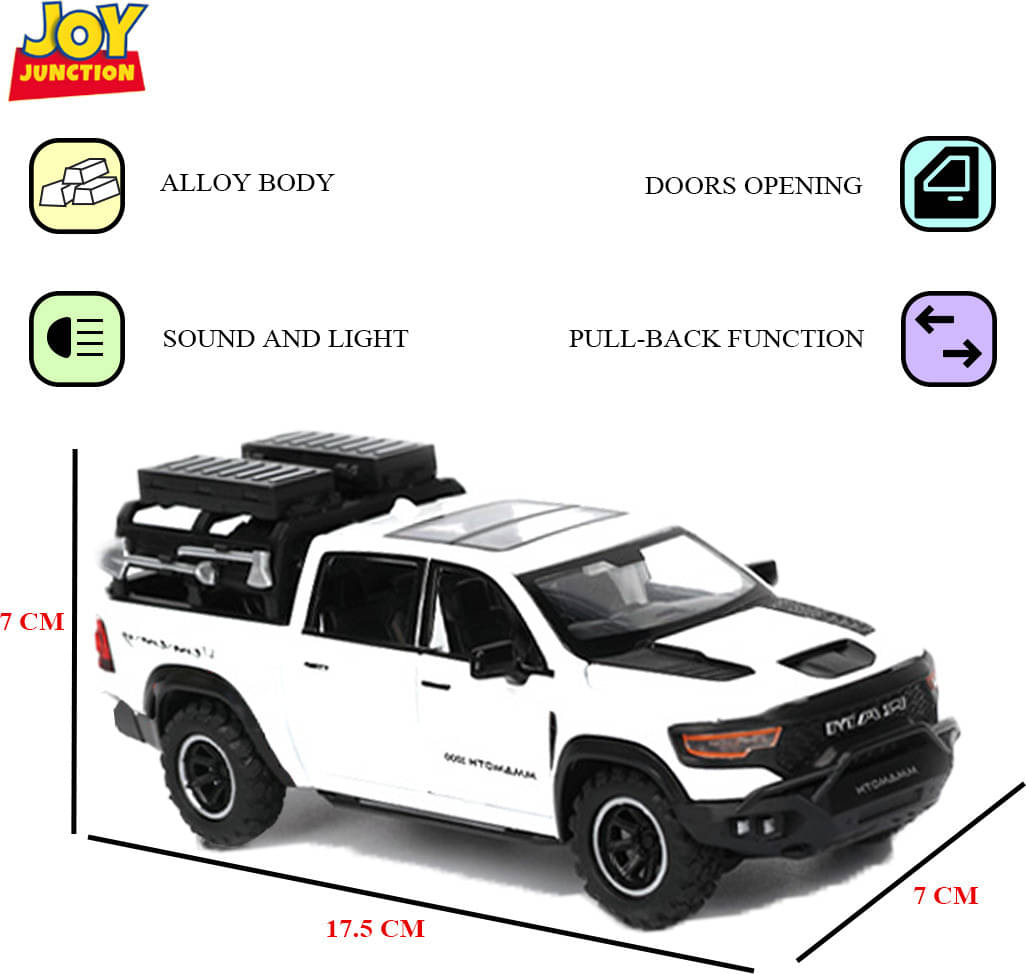     			Joy Junction MAMMOTH PICKUP Model Car 1:32 Metal Pull Back Die-cast Car (White) (White)