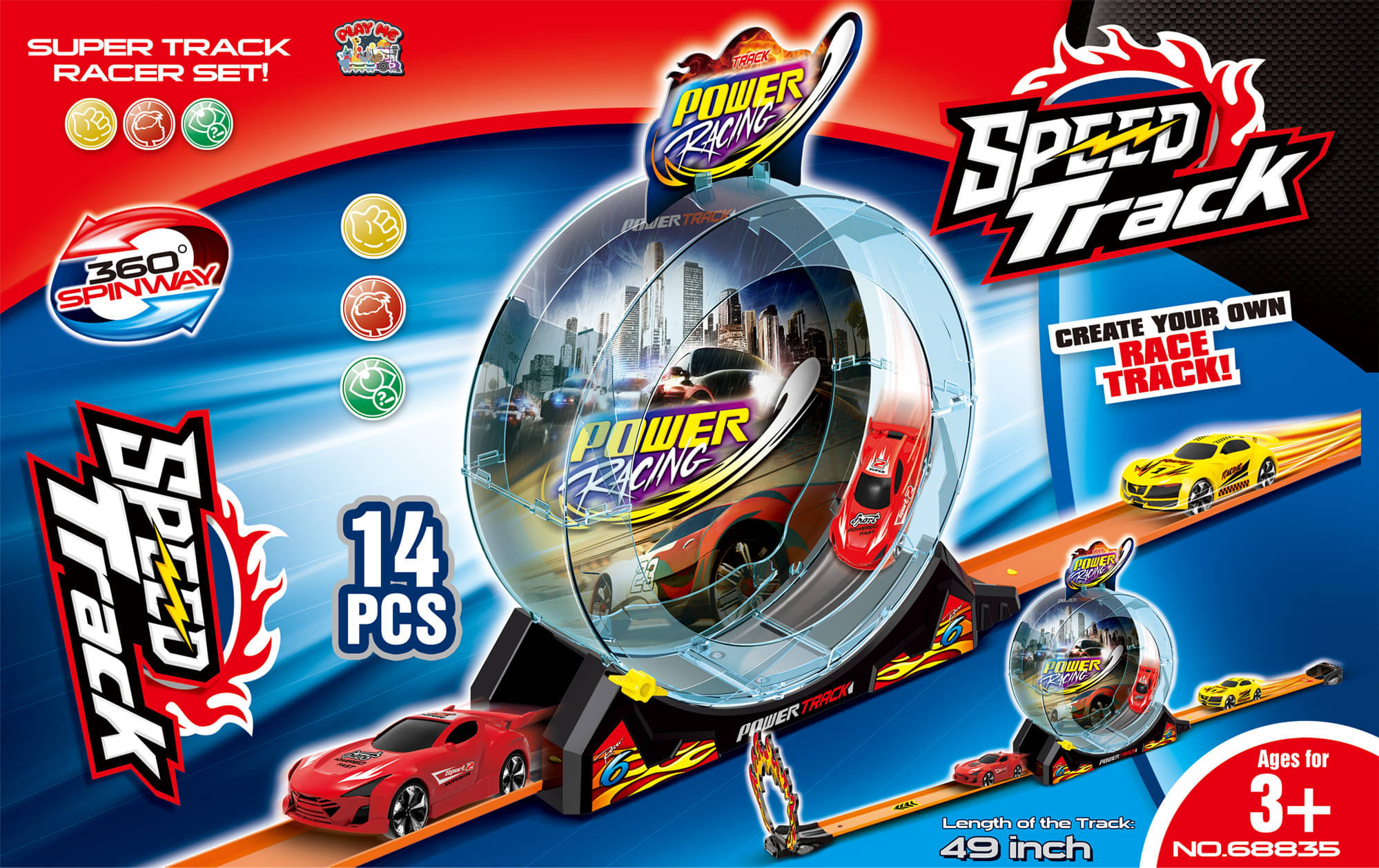     			Joy Junction Track Set Loop Track Car Racing Set with Pull-Back Car Track Toys (14 PCS) (Multicolor)