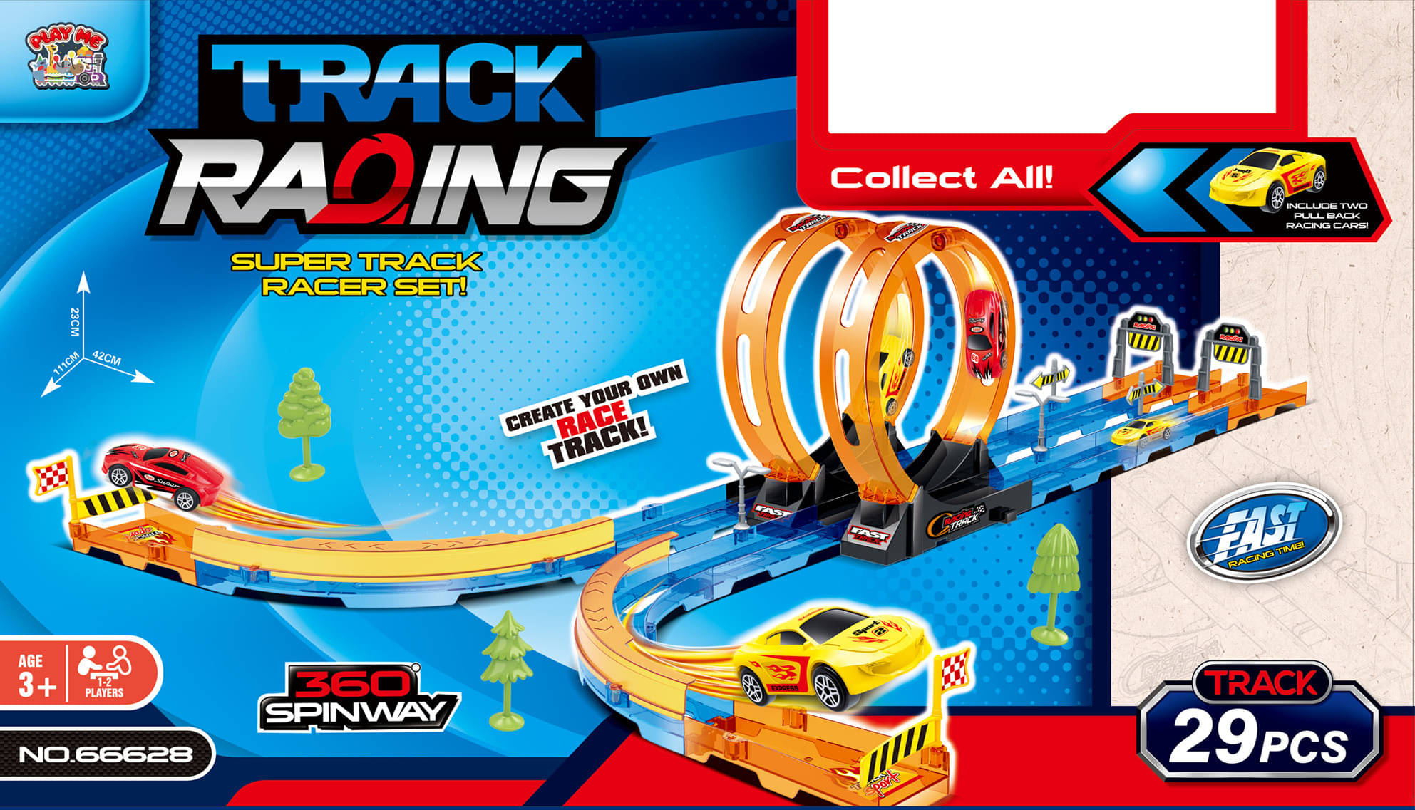     			Joy Junction Track Set Loop Track Car Racing Set with Pull-Back Car Track Toys (29 PCS) (Multicolor)