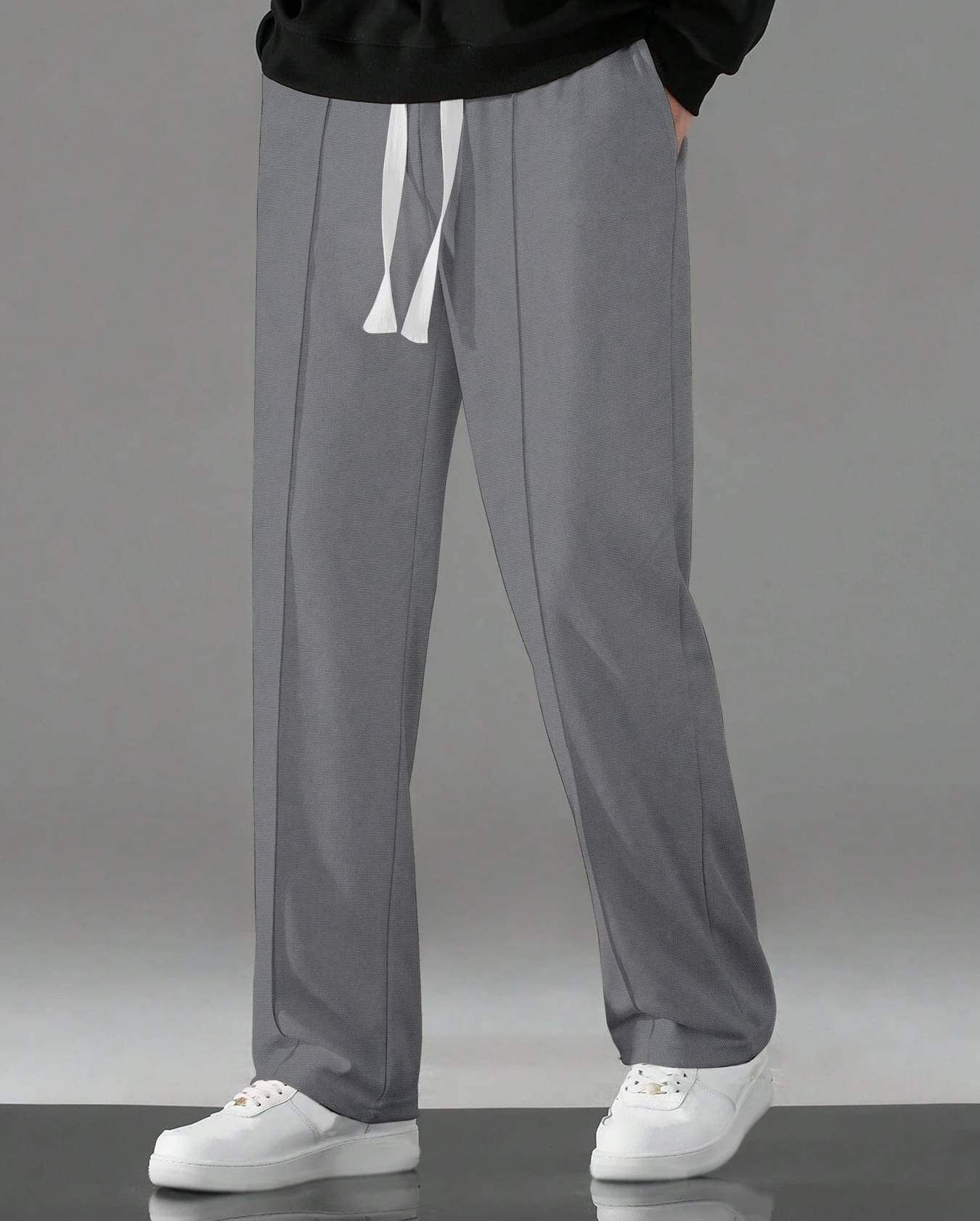     			KAJARU Loose Pleated Men's Korean Pant - Dark Grey ( Pack of 1 )