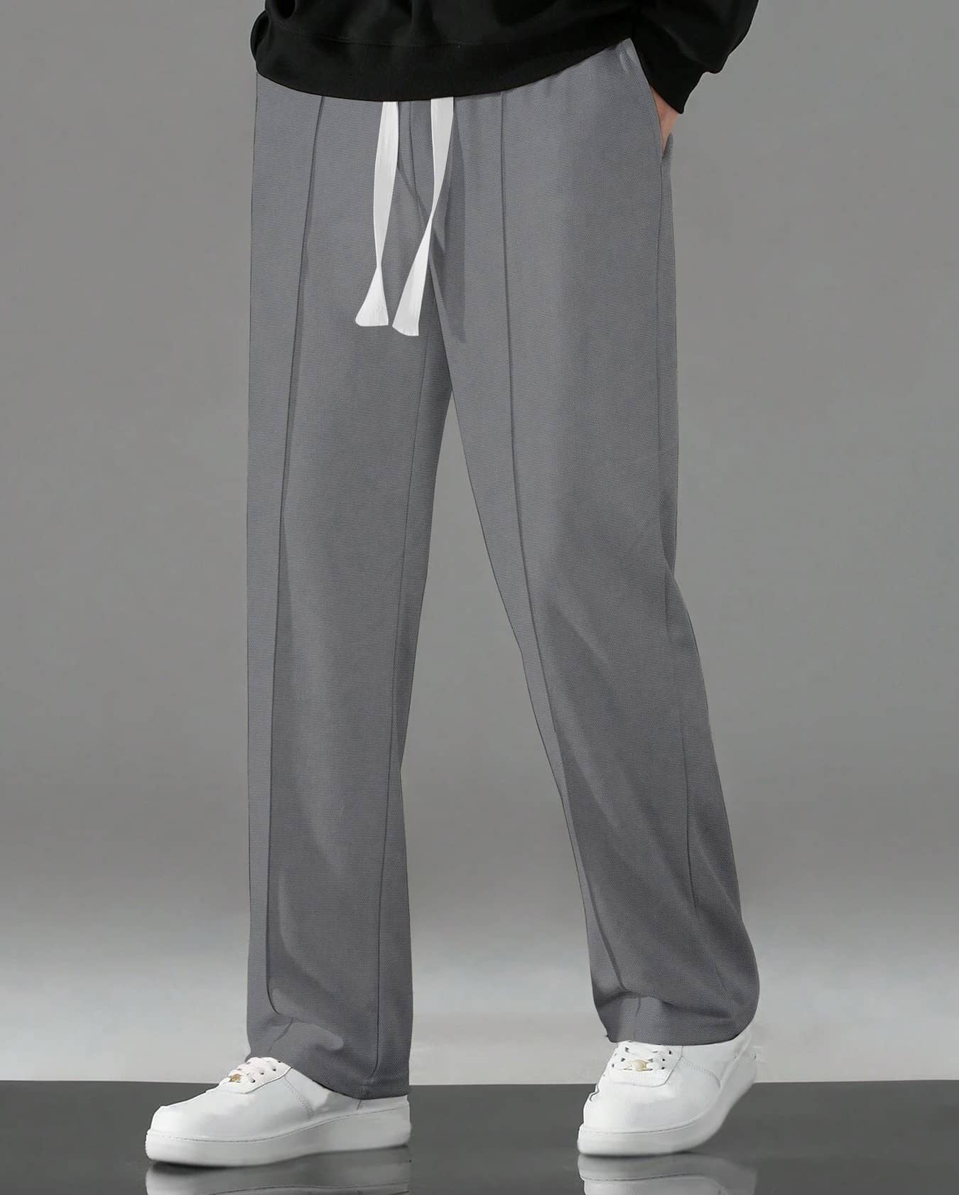 KAJARU Loose Men's Korean Pant - Dark Grey ( Pack of 1 ) - Trousers | Buy online on ZillyBuy