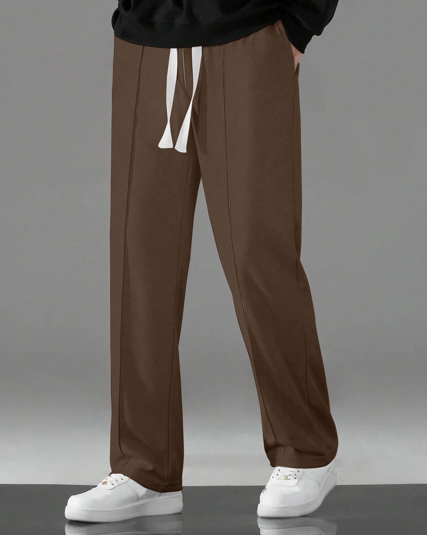    			KAJARU Loose Pleated Men's Korean Pant - Coffee ( Pack of 1 )