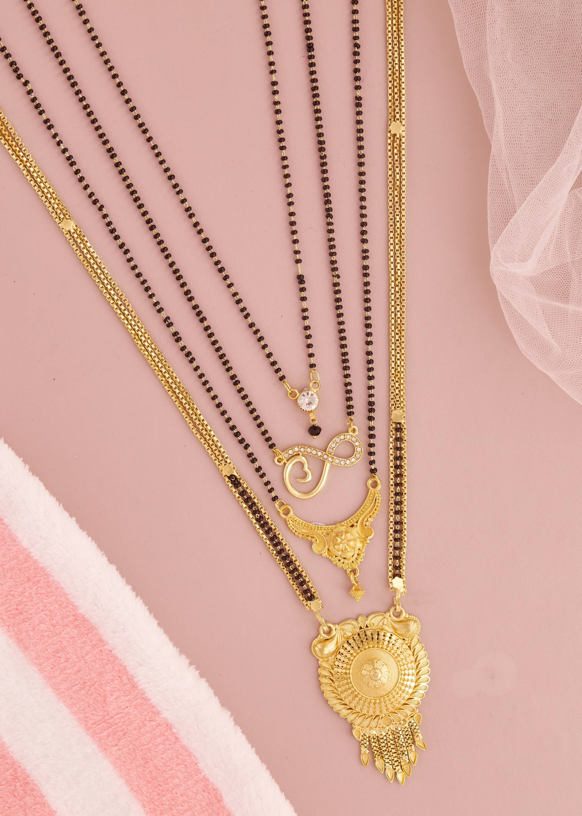 KIEICE Golden Mangalsutra Set ( Pack of 4 ) KIEICE Golden Mangalsutra Set ( Pack of 4 )