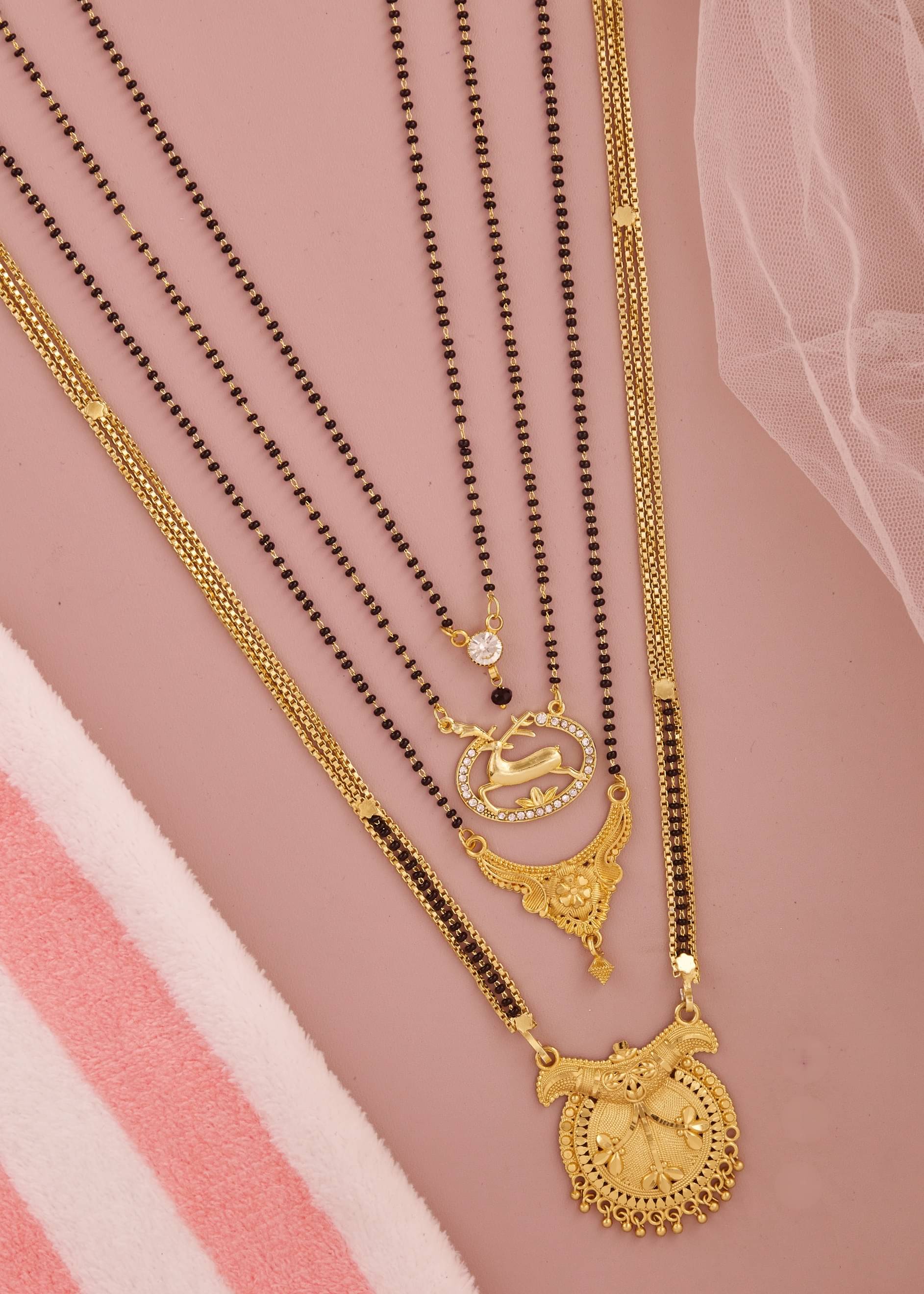 KIEICE Golden Mangalsutra Set ( Pack of 4 ) KIEICE Golden Mangalsutra Set ( Pack of 4 )