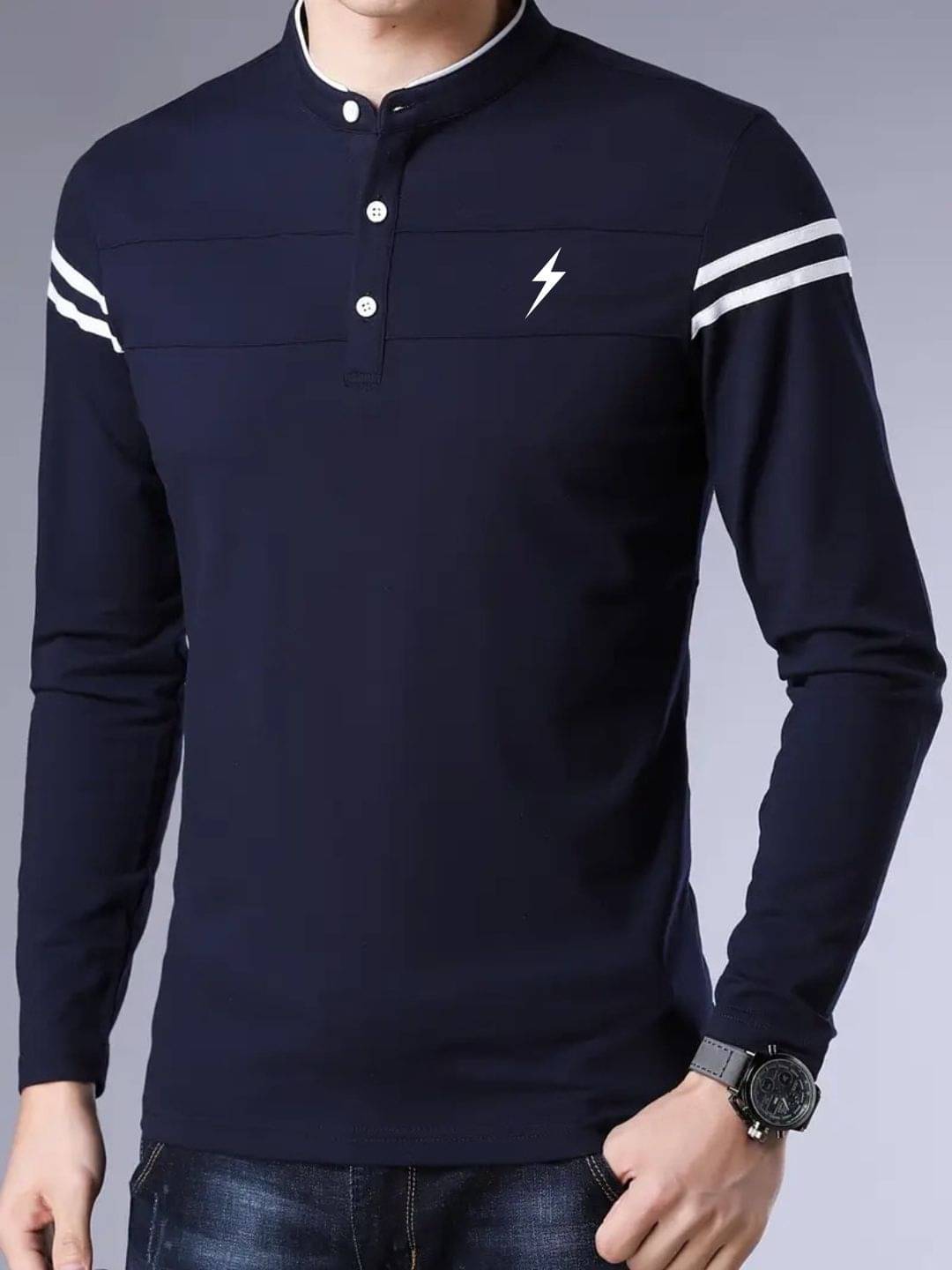 KRSTITCH Men Cotton Blend Regular Fit Printed T-Shirt ( Navy ) KRSTITCH Men Cotton Blend Regular Fit Printed T-Shirt ( Navy )