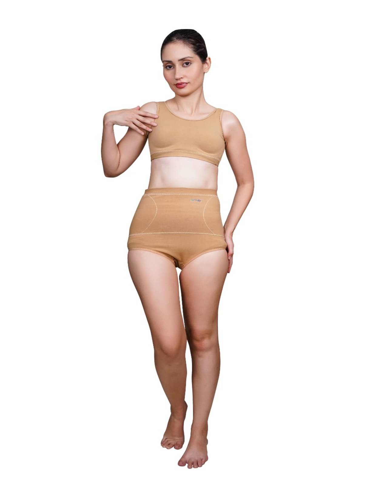 KUDIZE Pack of 1 Cotton Women's BodySuite ( Beige )     			KUDIZE Pack of 1 Cotton Women's BodySuite ( Beige )