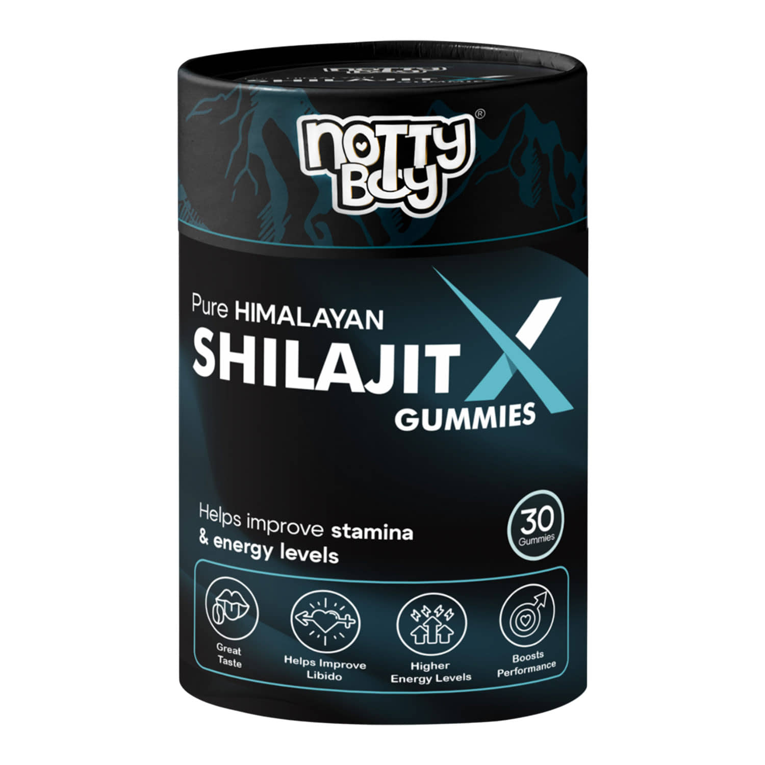 NottyBoy Shilajit X Gummies 250mg | Energy & Stamina Boost | No Sugar | Tamarind Flavour (30 Tablets)
