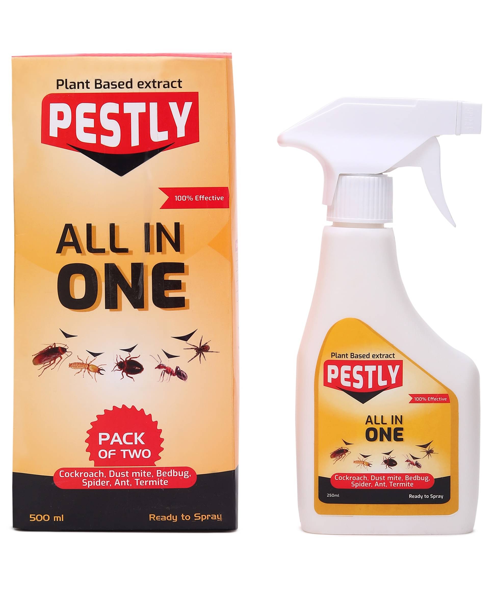 Pestly All-in-One Herbal Pest Control Spray – 500ml (250ml x Pack of 2) | For Cockroach, Ants, Bedbugs, Termites, Spiders & Dust Mites | Non-Toxic & Eco-Friendly | Baby-Safe, Pet-Friendly Pestly All-in-One Herbal Pest Control Spray – 500ml (250ml x Pack of 2) | For Cockroach, Ants, Bedbugs, Termites, Spiders & Dust Mites | Non-Toxic & Eco-Friendly | Baby-Safe, Pet-Friendly